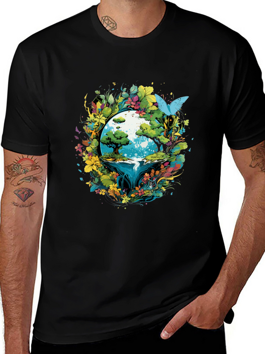 Earth Bloom Graphic Tee - Nature Inspired Design