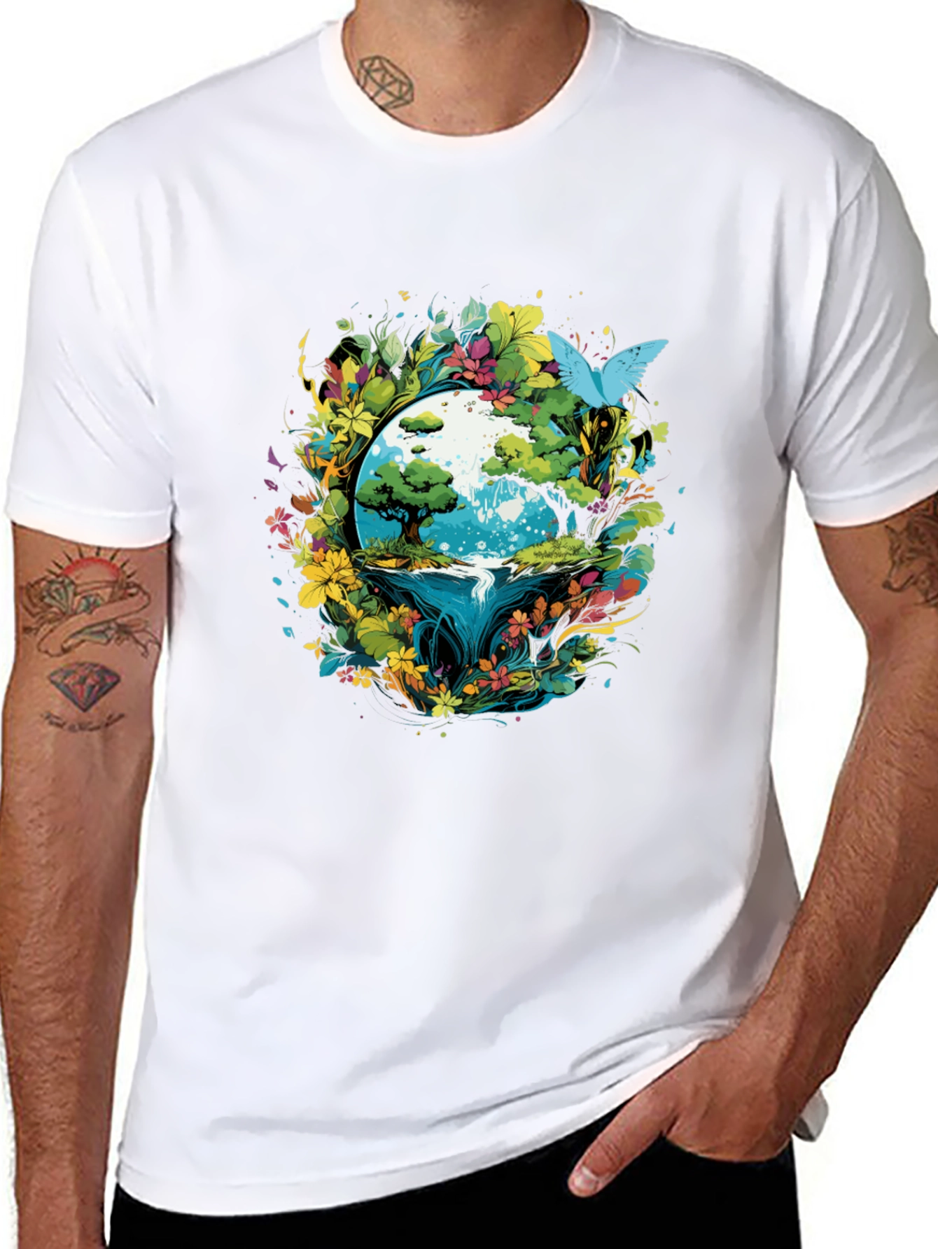 Earth Bloom Graphic Tee - Nature Inspired Design