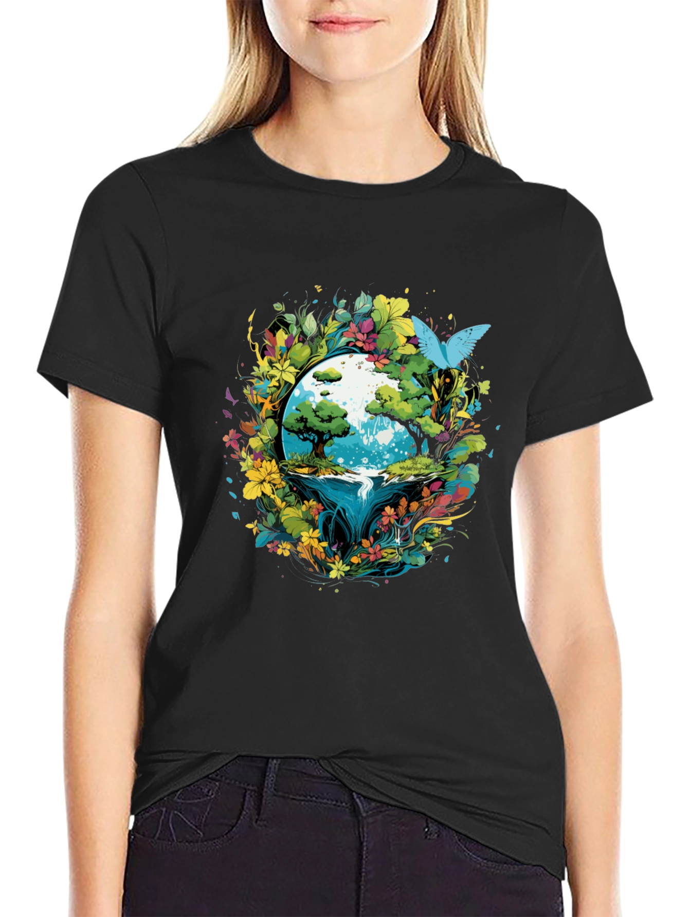 Earth Bloom Graphic Tee - Nature Inspired Design