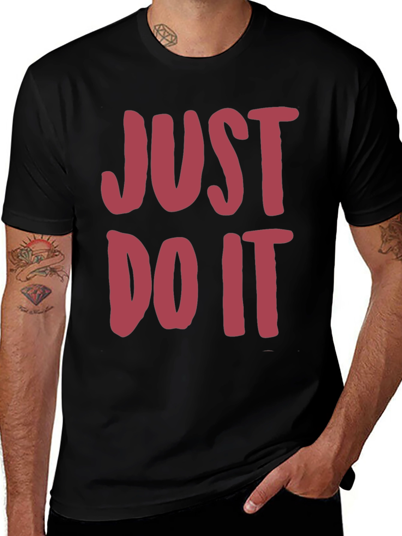 Just Do It Mens Black Graphic Tee