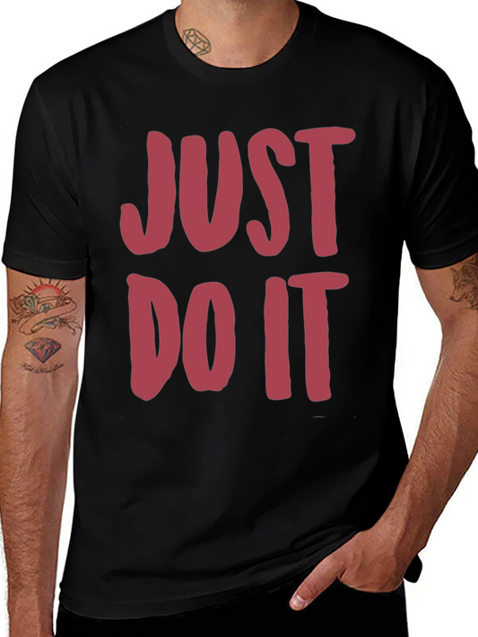 Just Do It Mens Black Graphic Tee