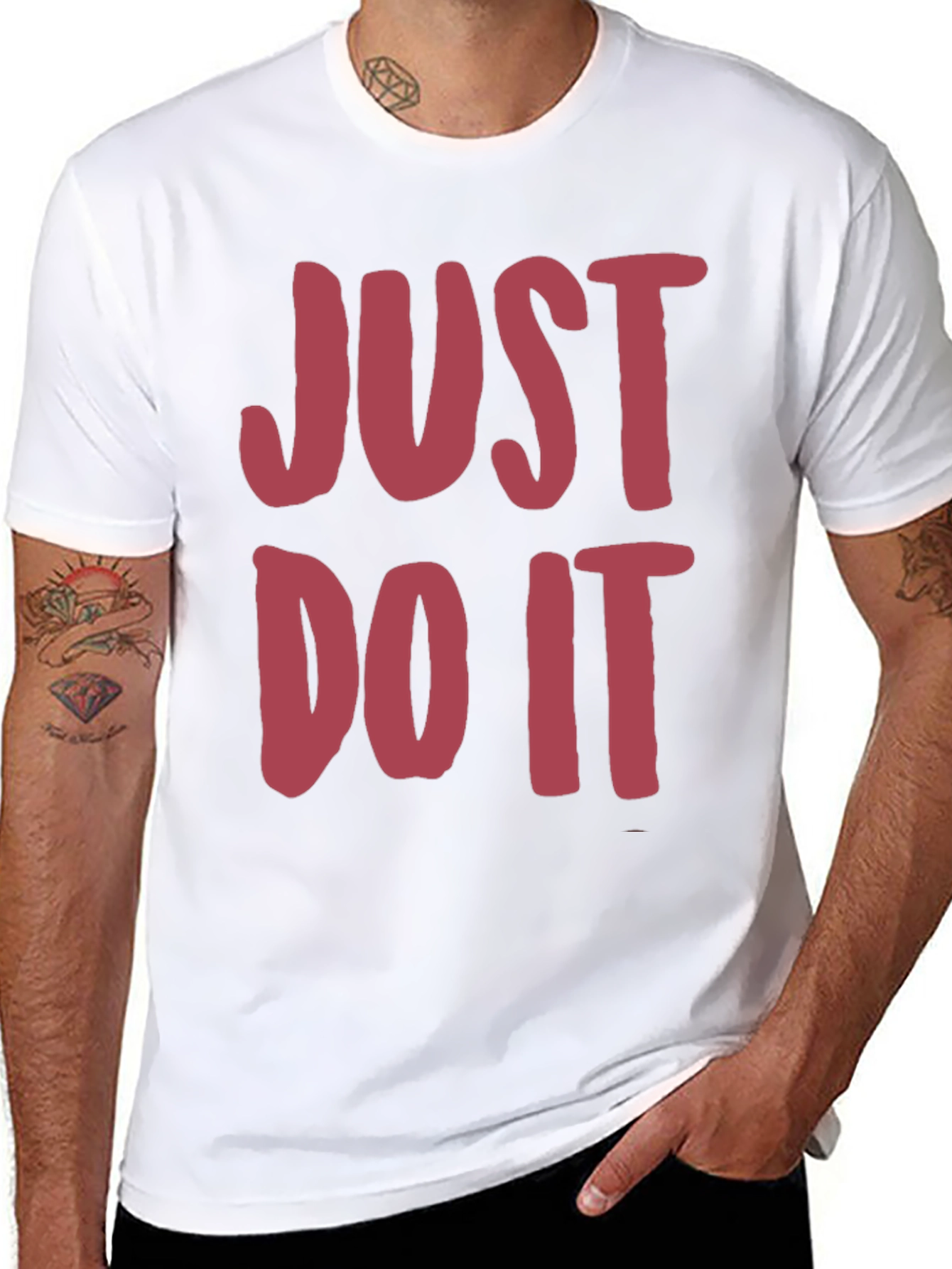 Just Do It Mens Black Graphic Tee