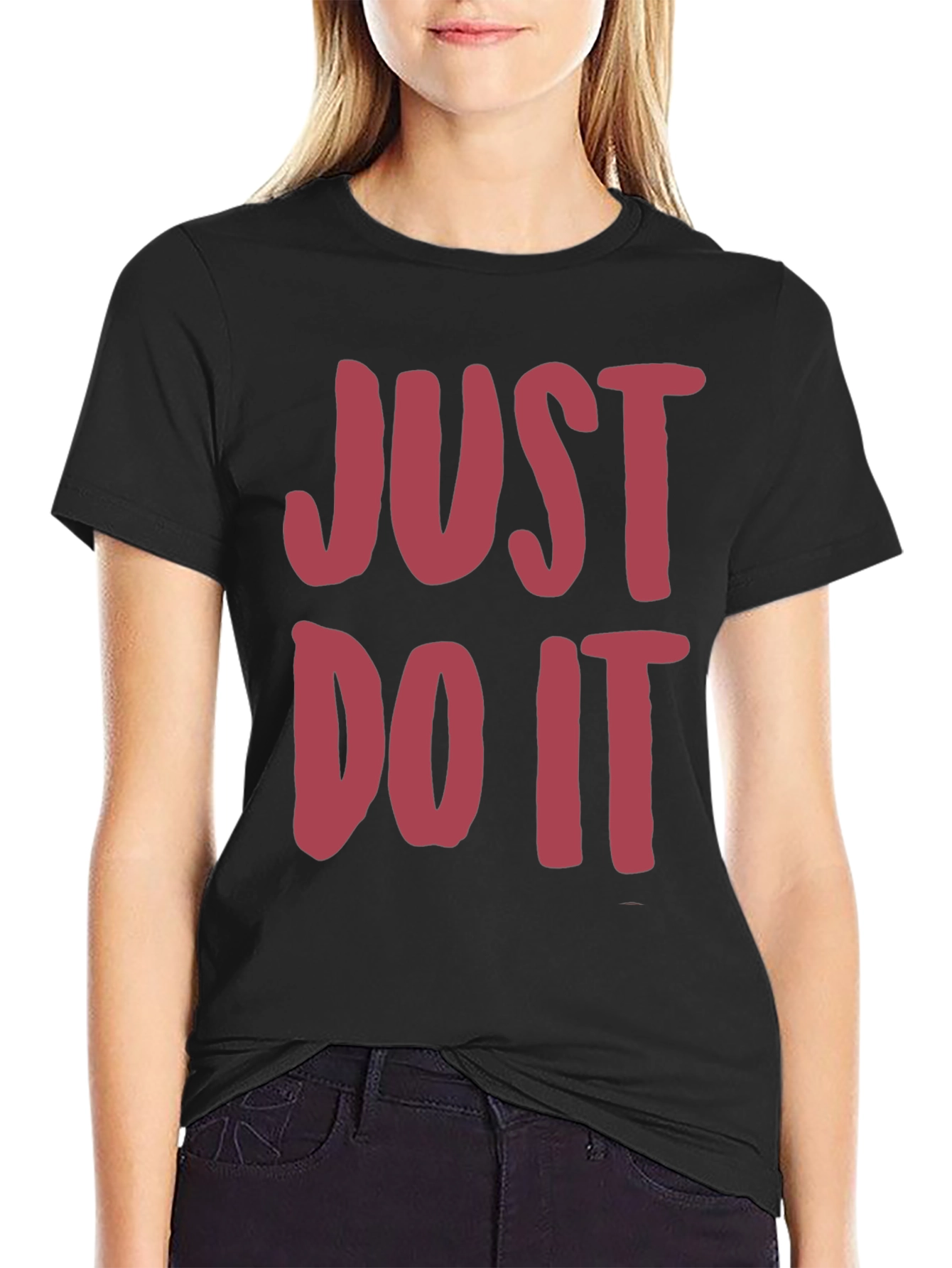 Just Do It Mens Black Graphic Tee