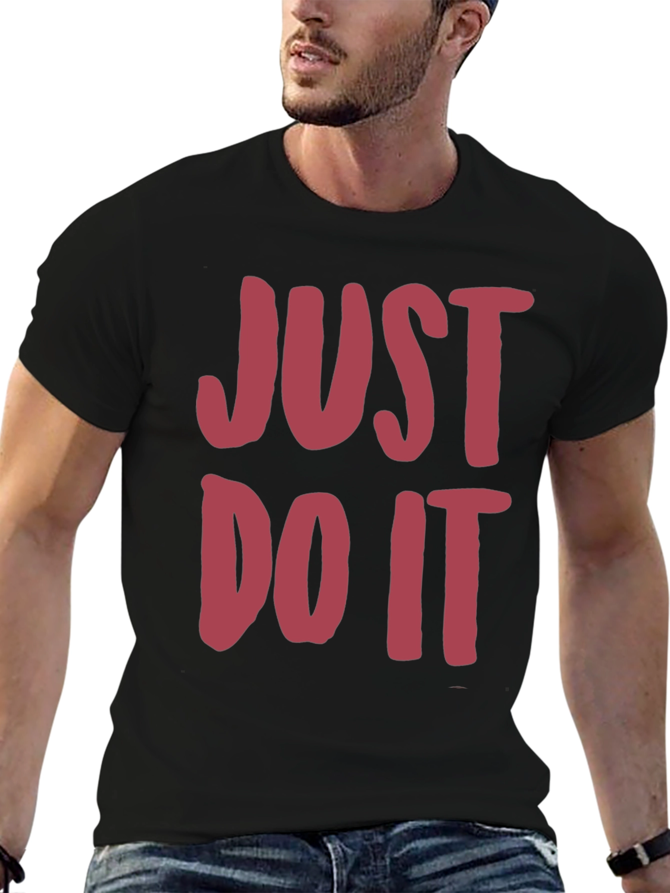 Just Do It Mens Black Graphic Tee
