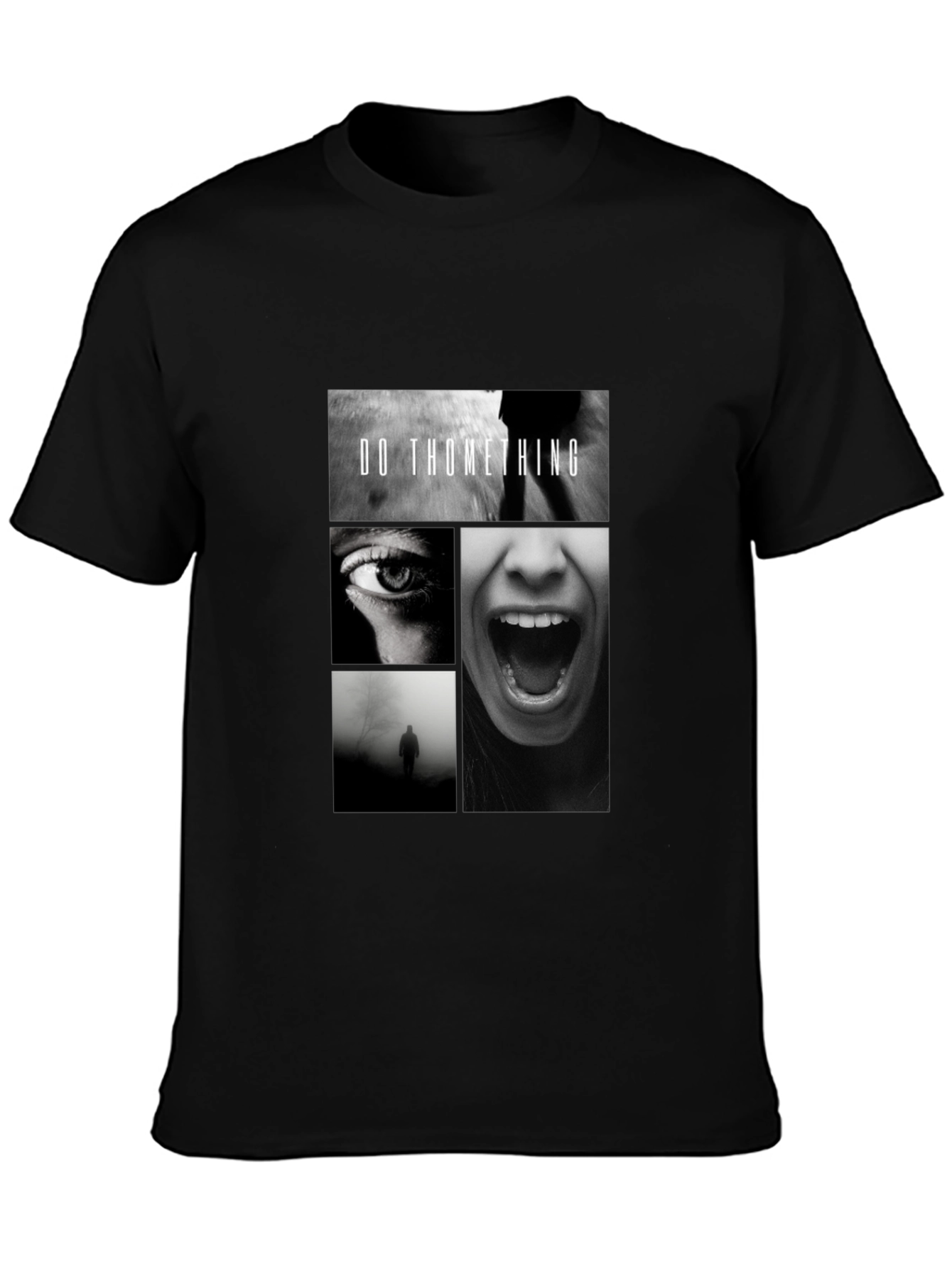 Do Something Black Graphic Tee Shirt