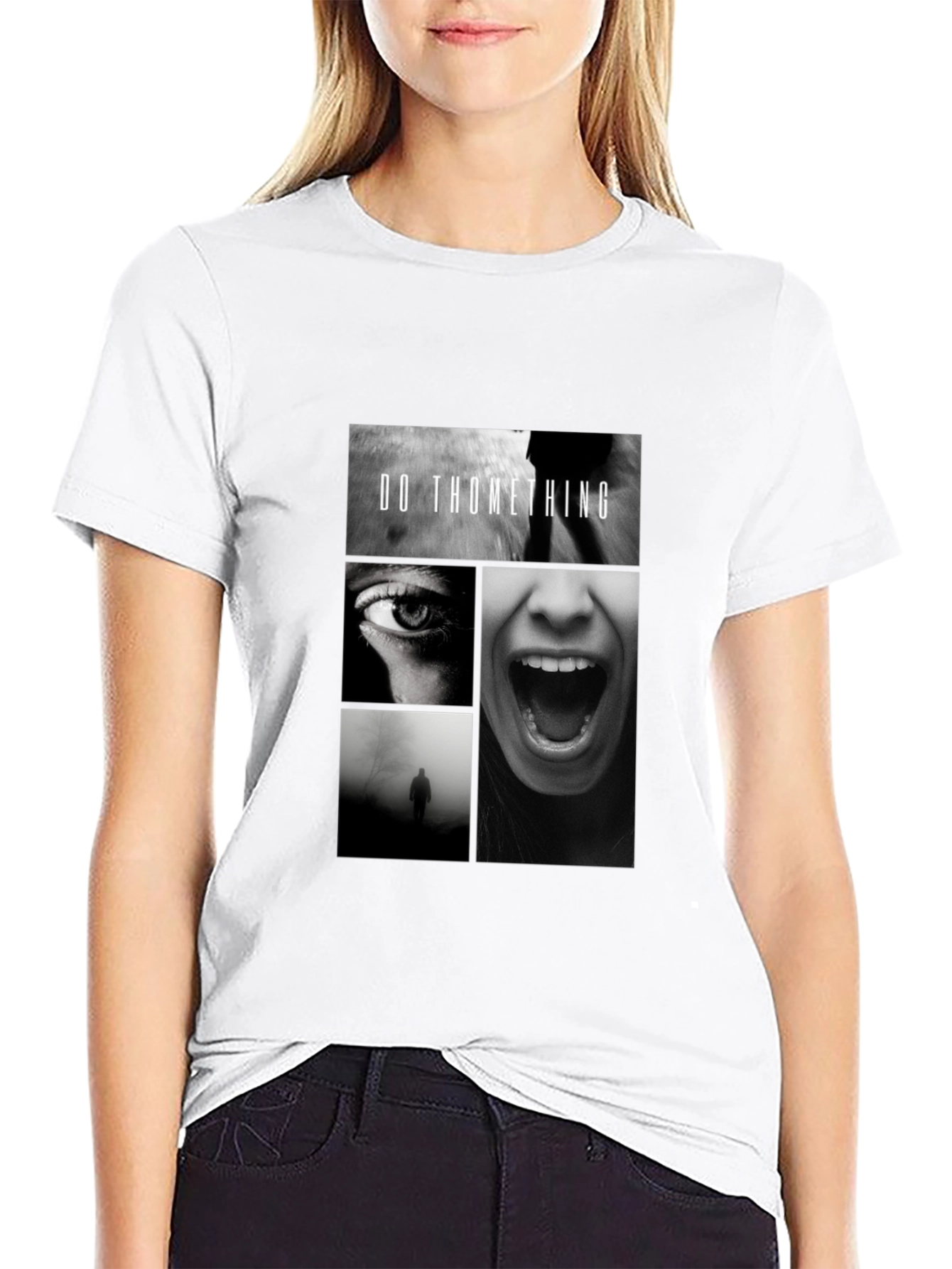 Do Something Black Graphic Tee Shirt