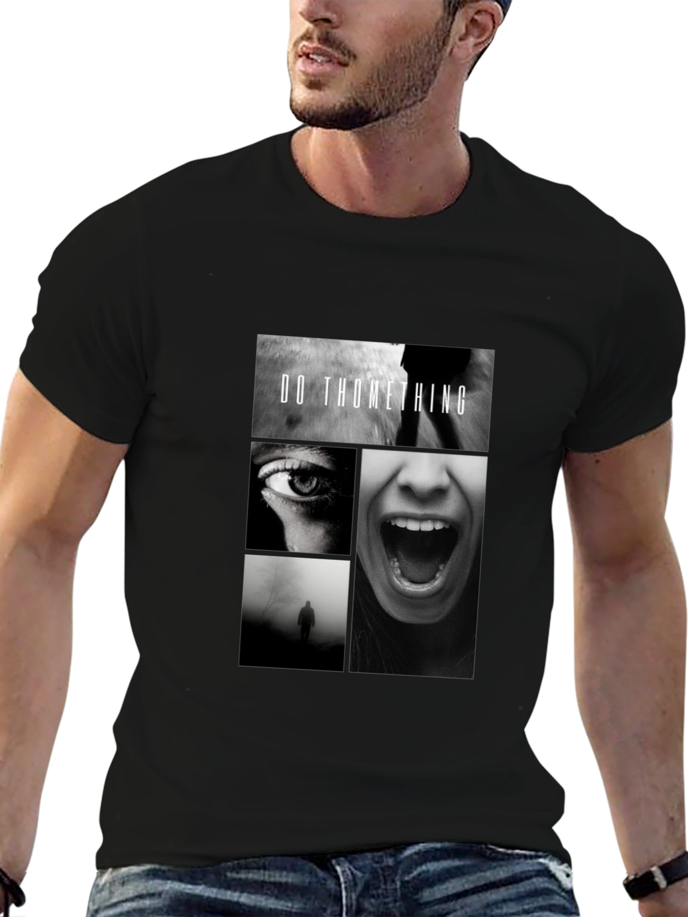 Do Something Black Graphic Tee Shirt