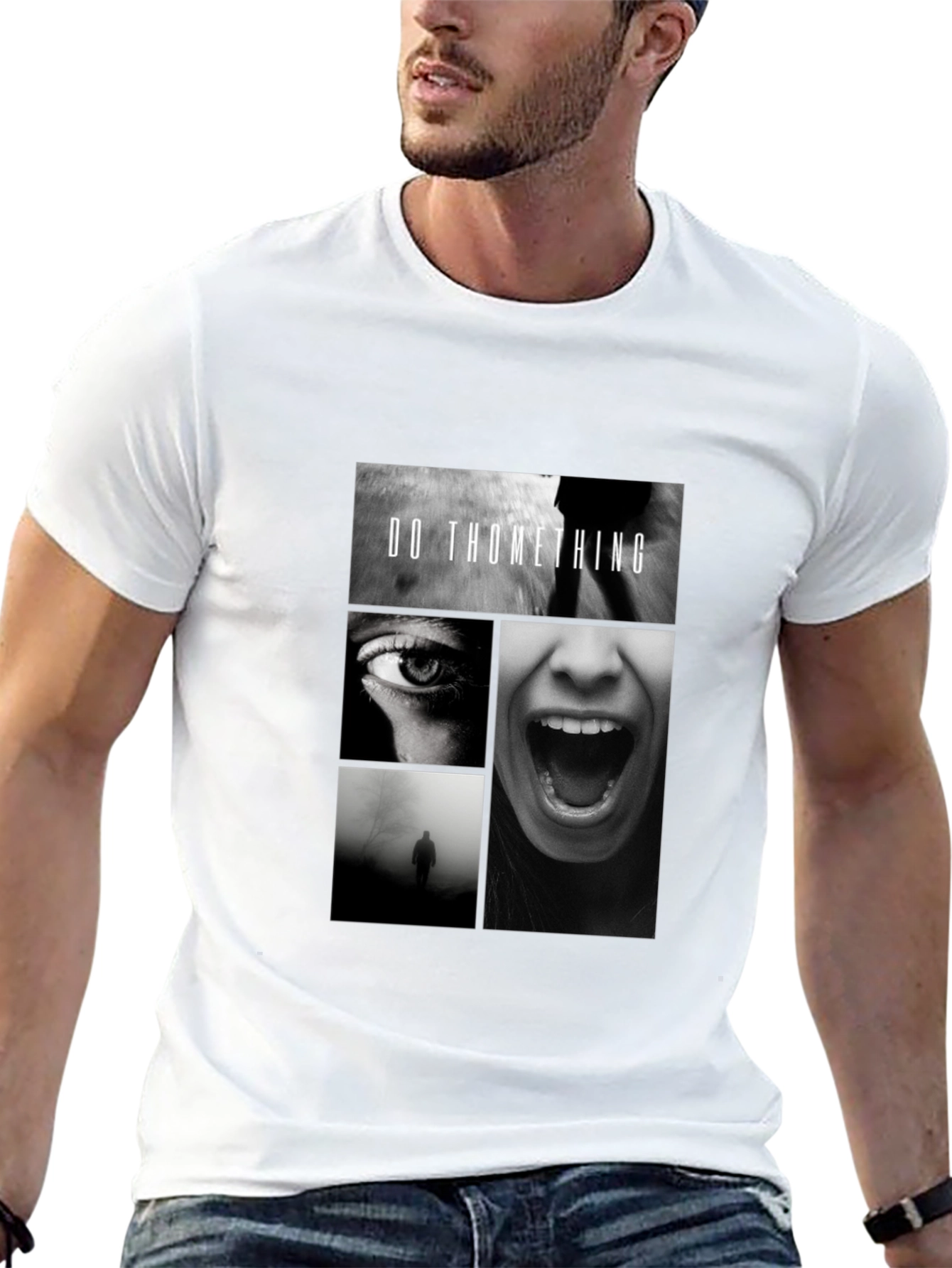Do Something Black Graphic Tee Shirt
