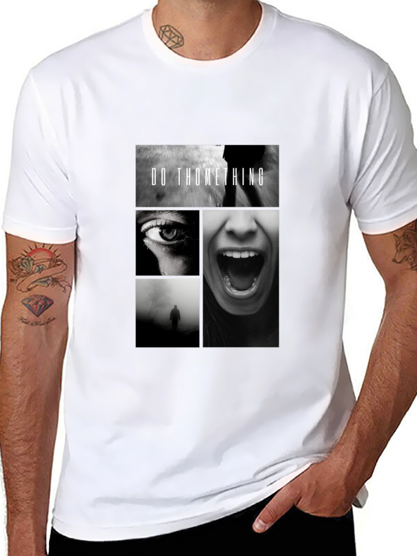 Do Something Black Graphic Tee Shirt