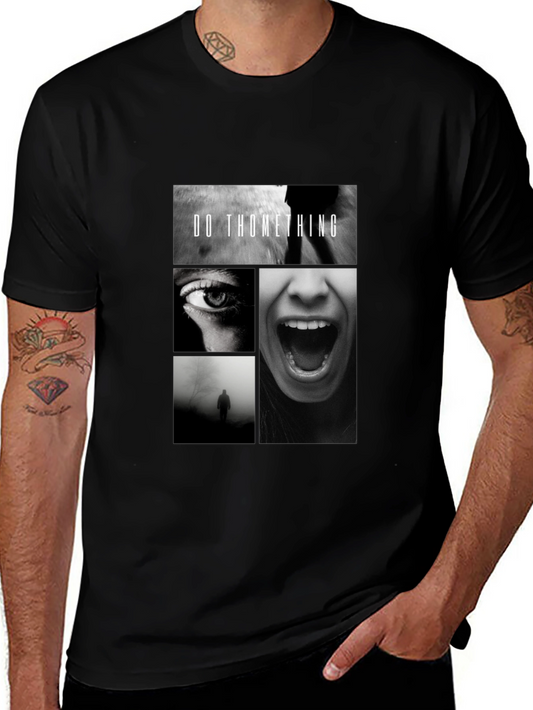 Do Something Black Graphic Tee Shirt