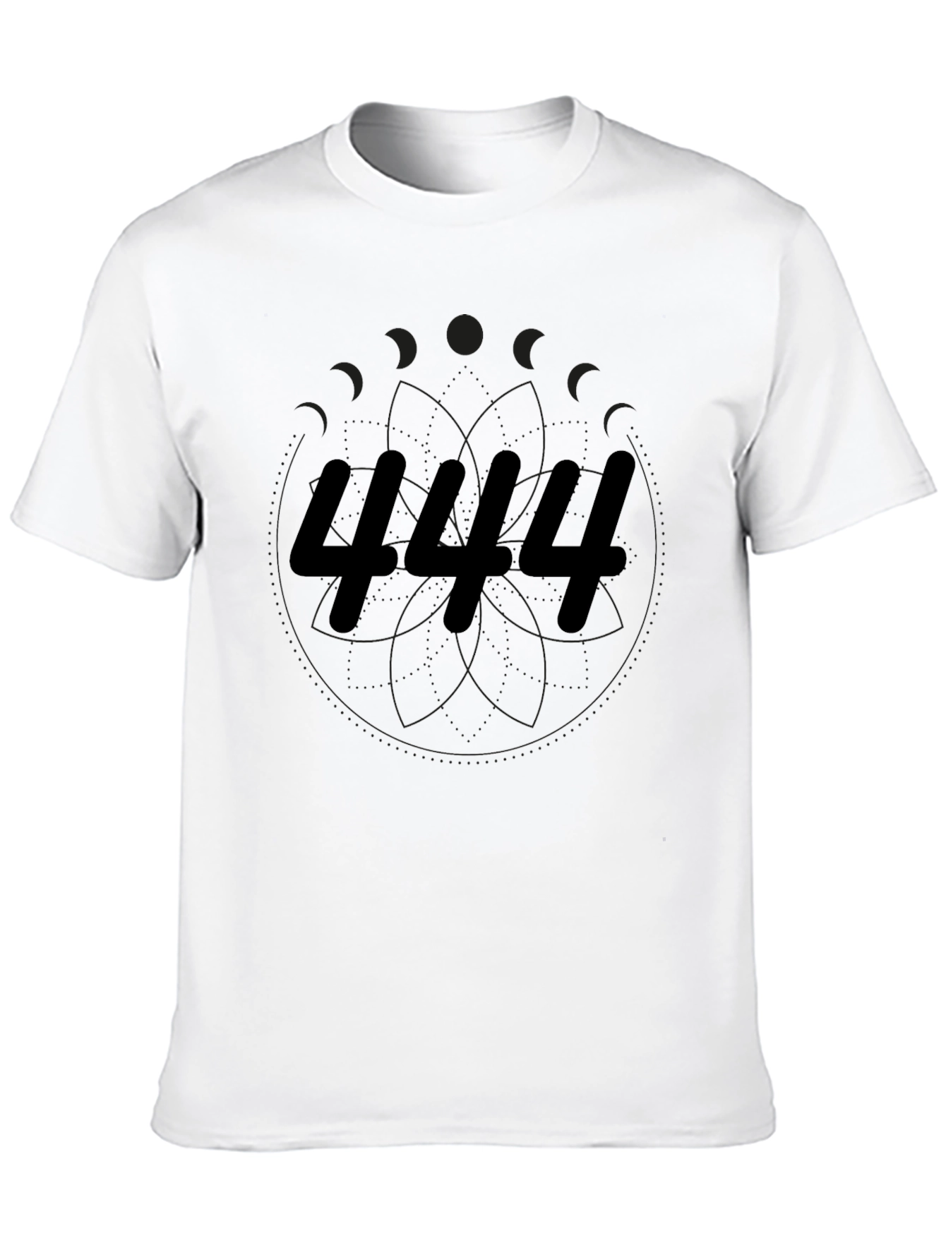 444 Graphic Tee - Soft Black Cotton T-Shirt