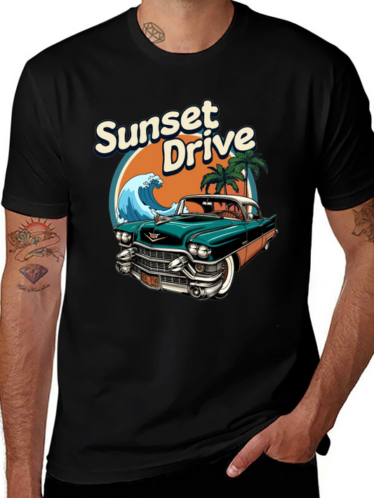 Sunset Drive Classic Car Graphic Tee