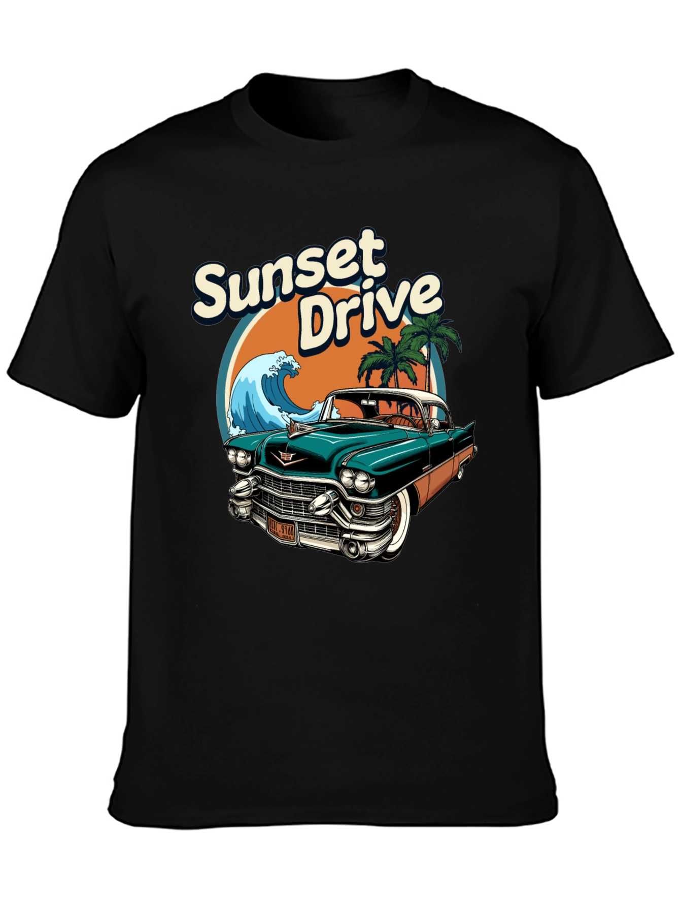 Sunset Drive Classic Car Graphic Tee