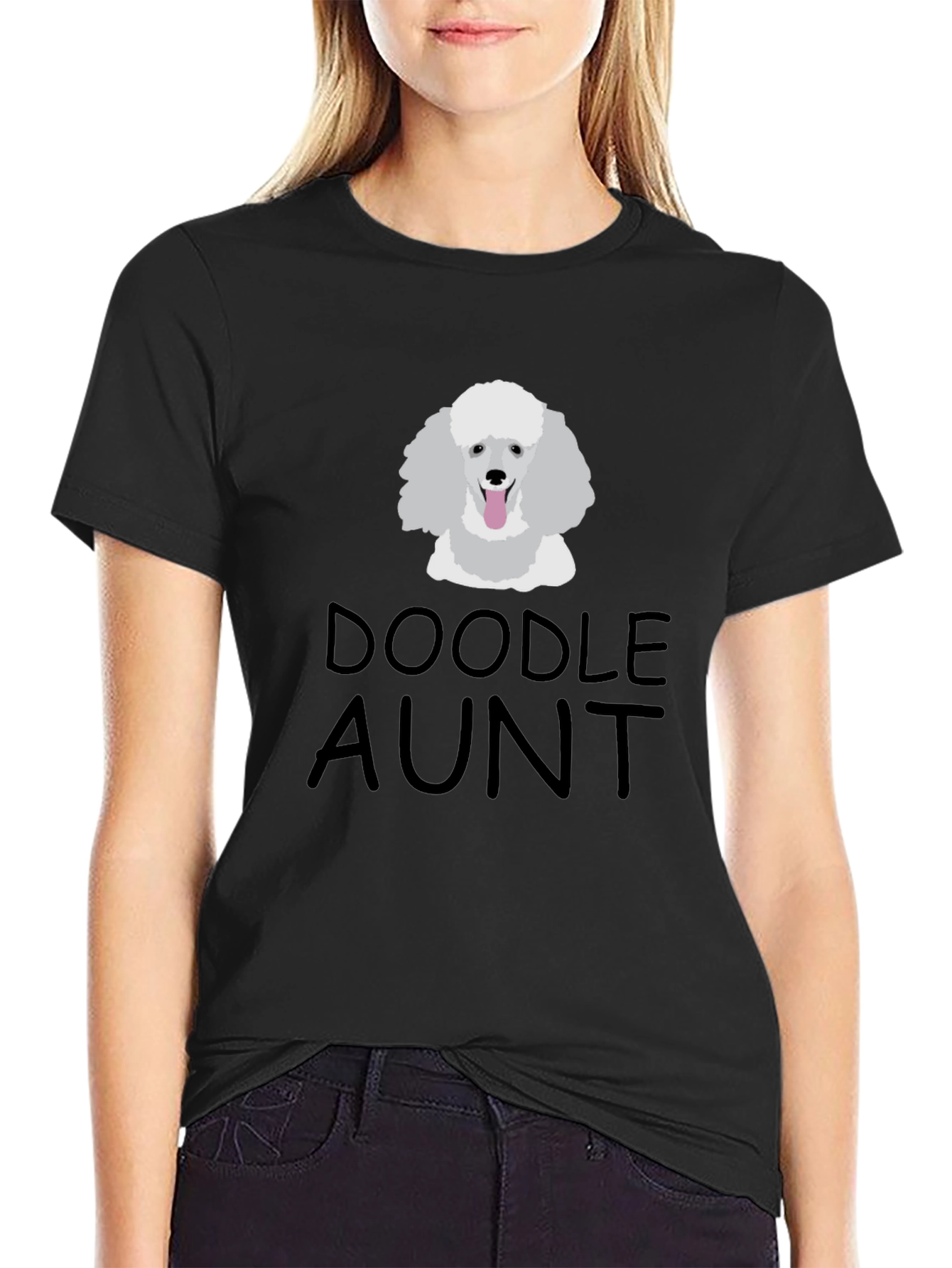 Doodle Aunt Black T-Shirt - Dog Lover Gift