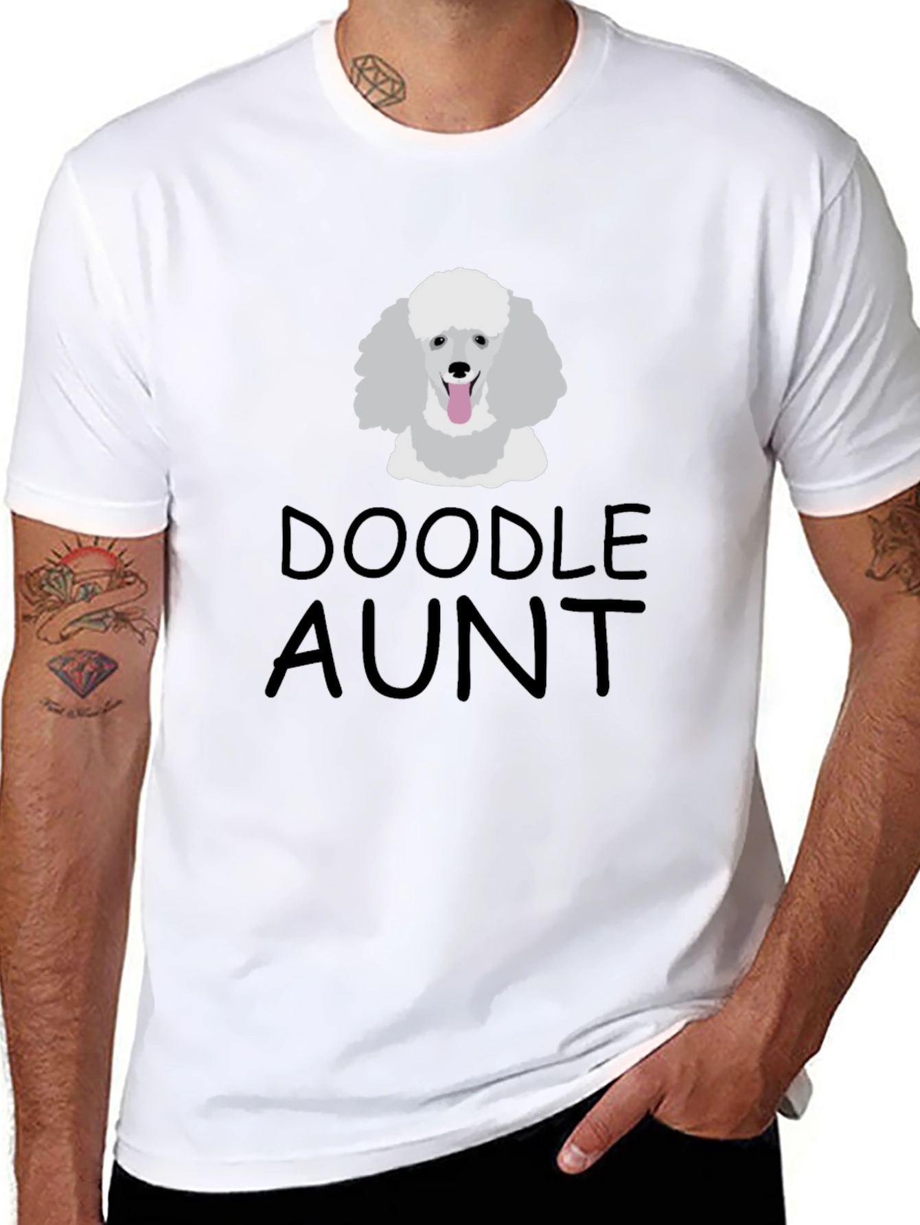 Doodle Aunt Black T-Shirt - Dog Lover Gift