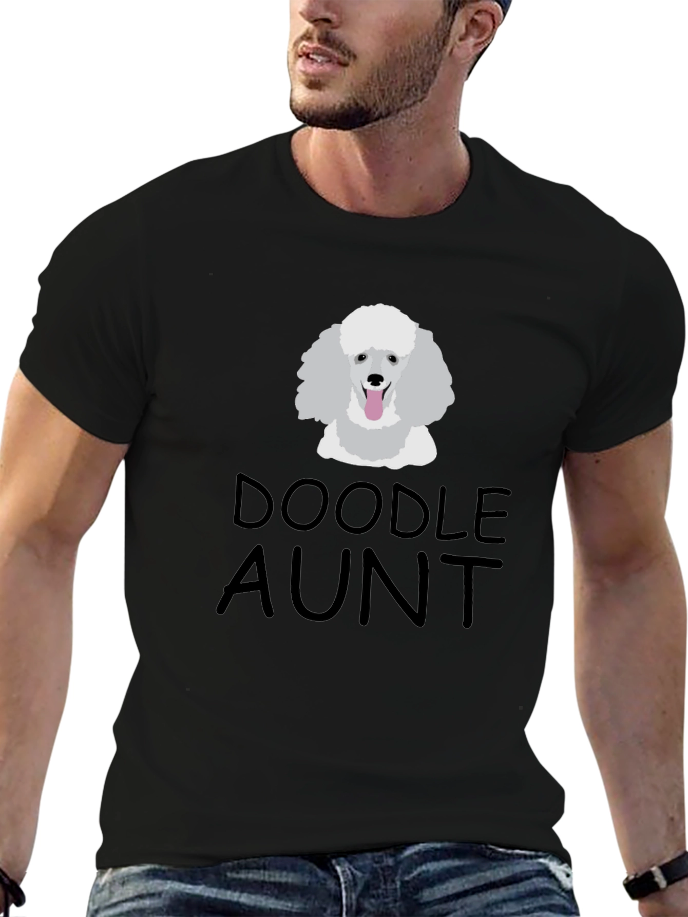 Doodle Aunt Black T-Shirt - Dog Lover Gift