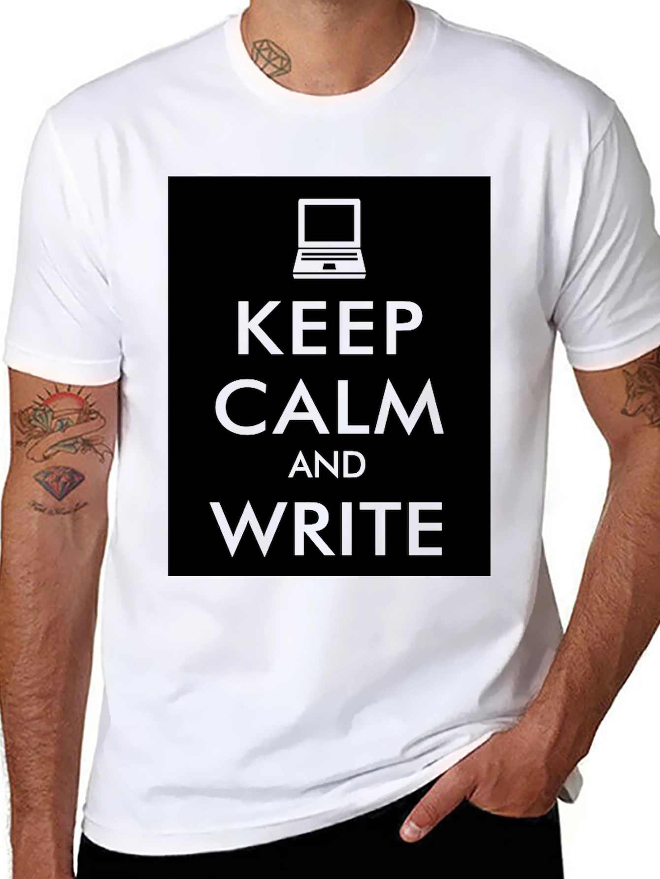 Keep Calm and Write T-Shirt - Laptop Graphic Tee