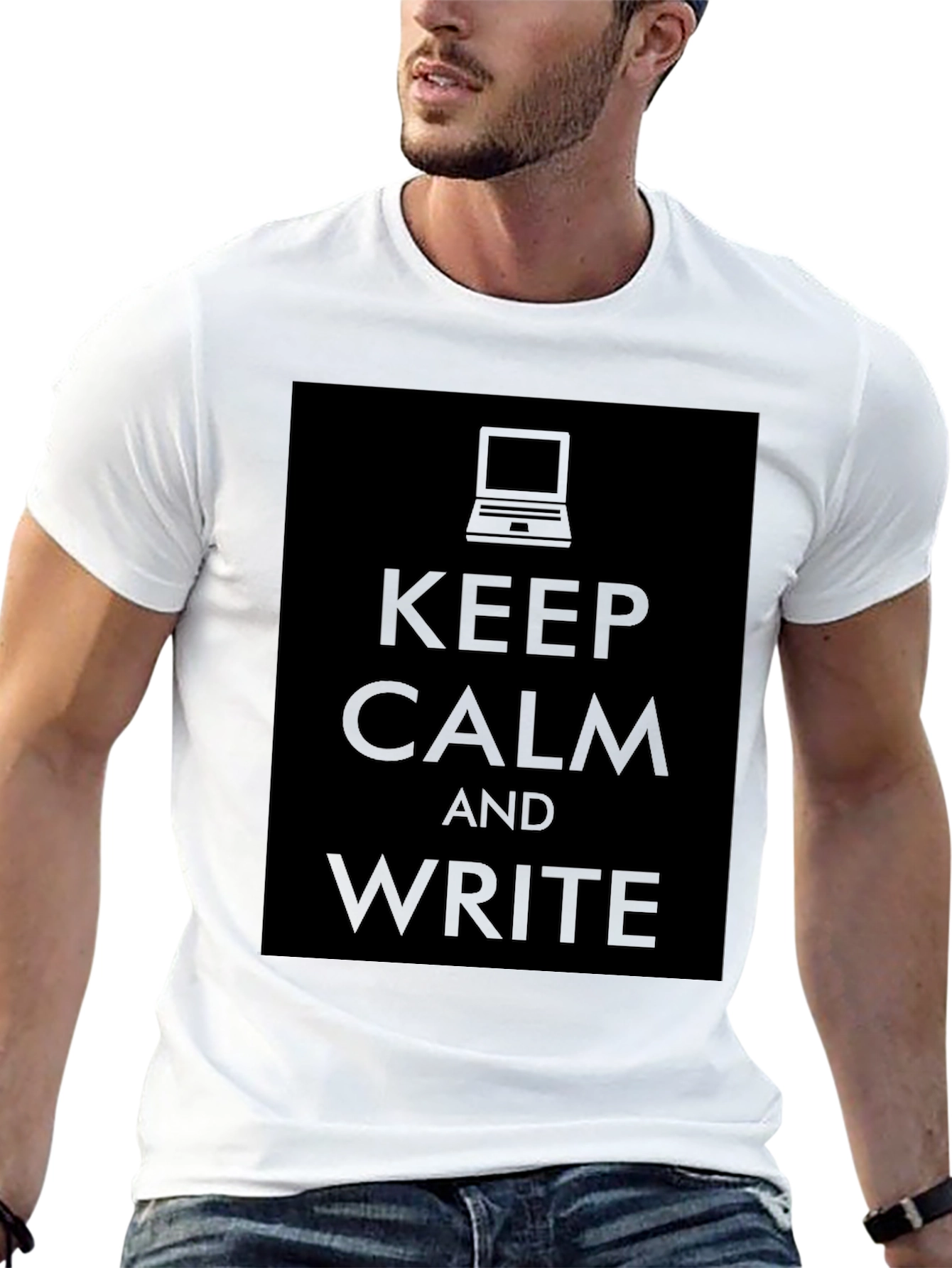 Keep Calm and Write T-Shirt - Laptop Graphic Tee