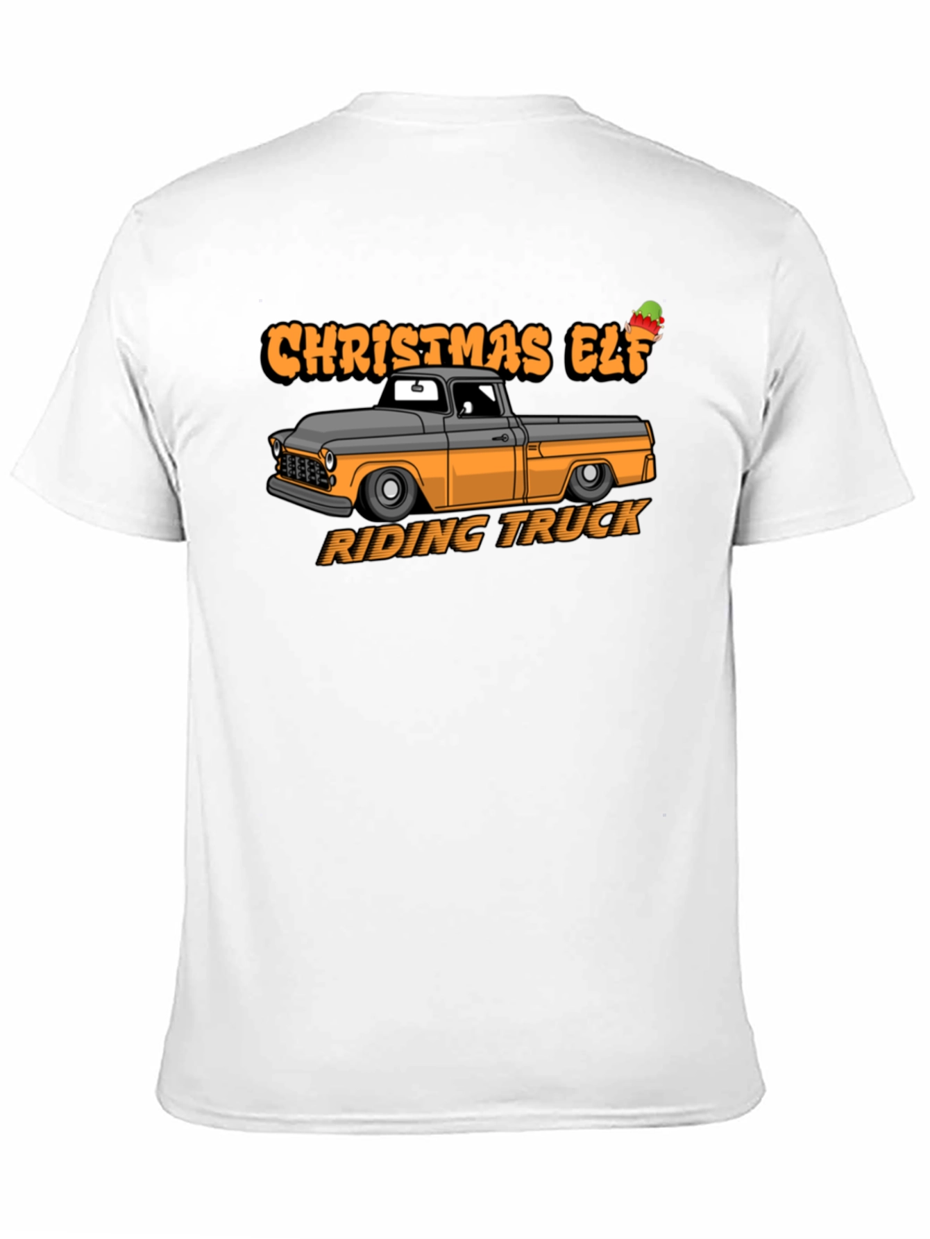 Christmas Elf Riding Truck Graphic T-Shirt