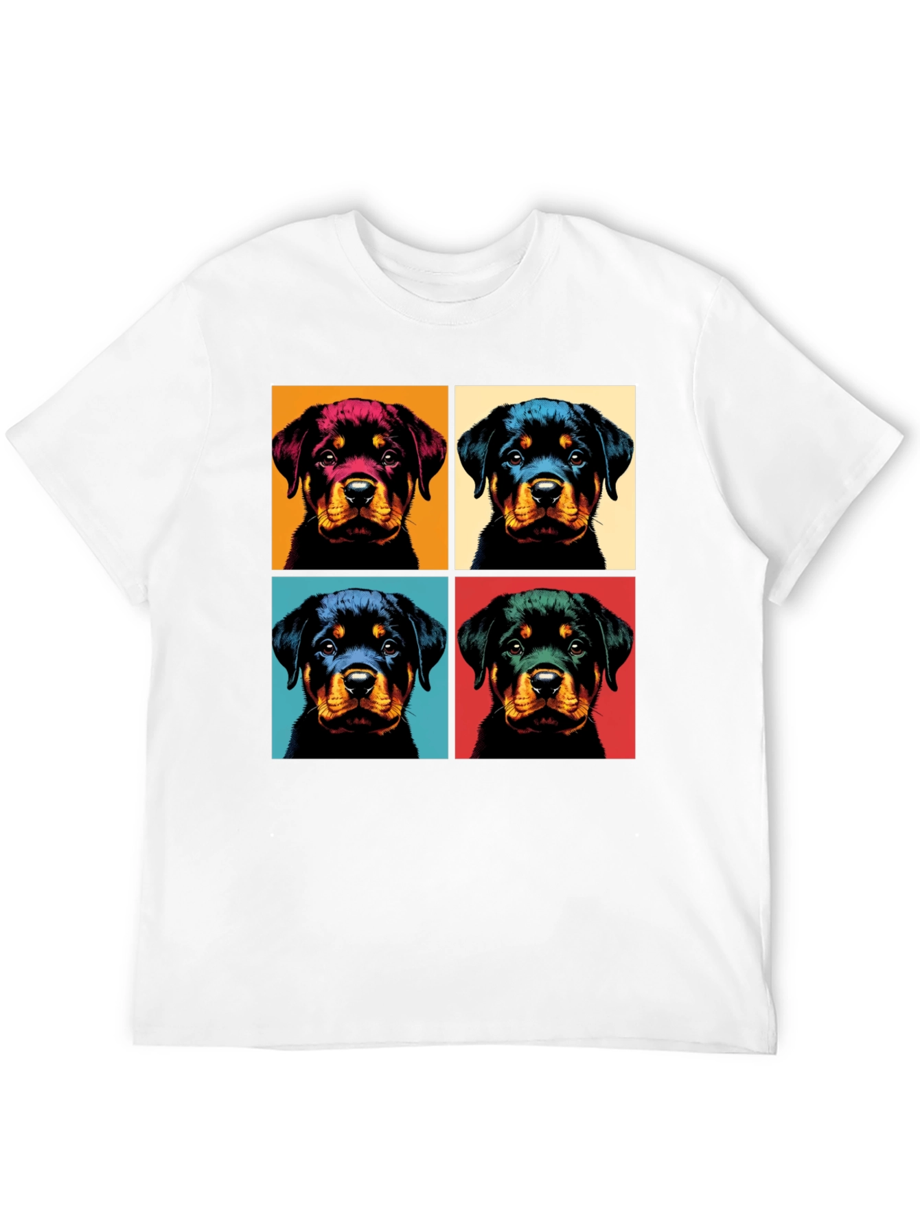 Rottweiler Pop Art Black T-Shirt