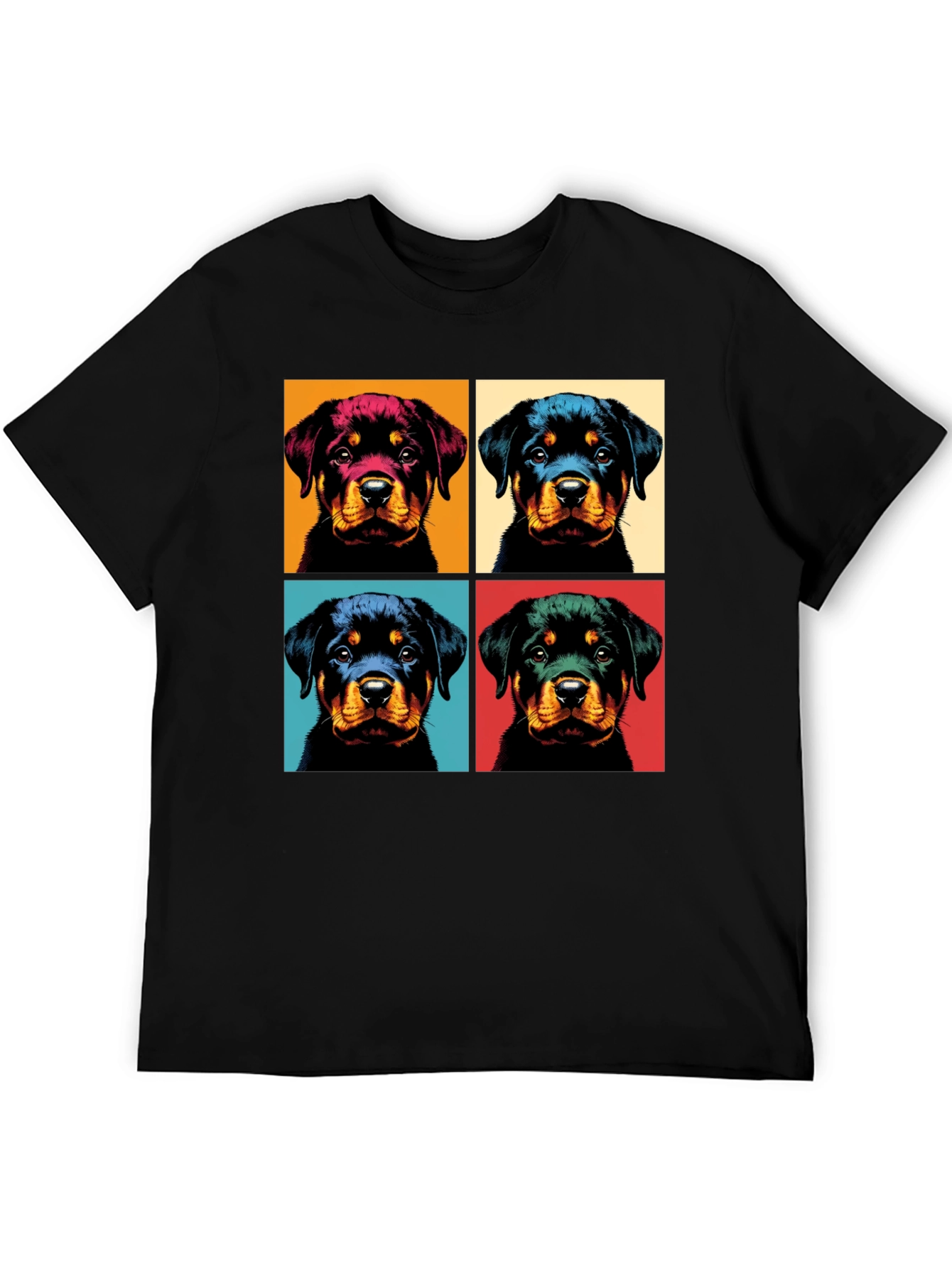 Rottweiler Pop Art Black T-Shirt
