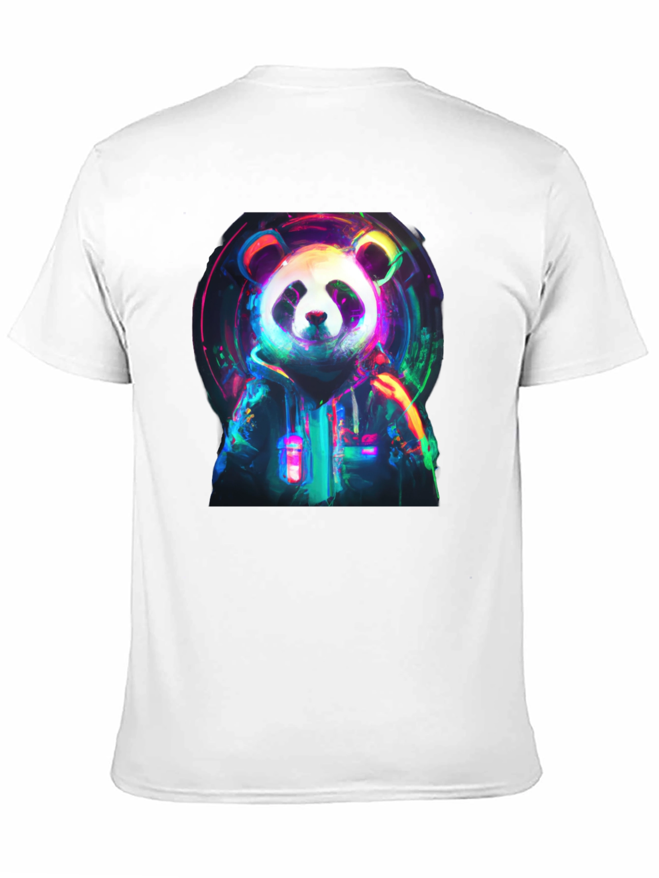 Neon Panda Graphic Black T-Shirt