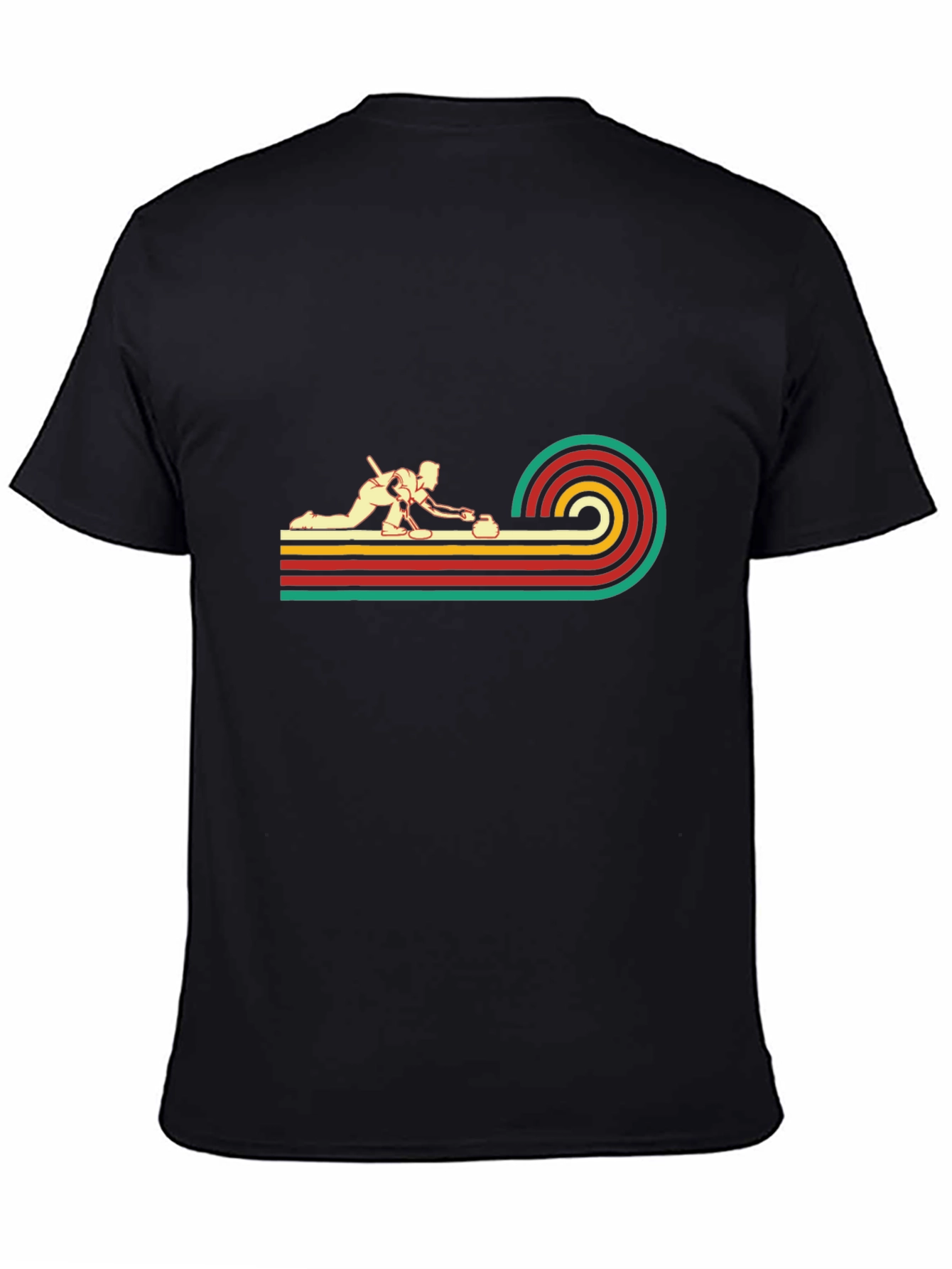 Retro Curling Graphic Tee - Black