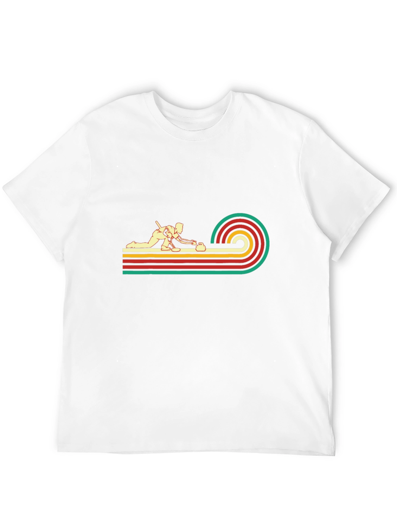 Retro Curling Graphic Tee - Black