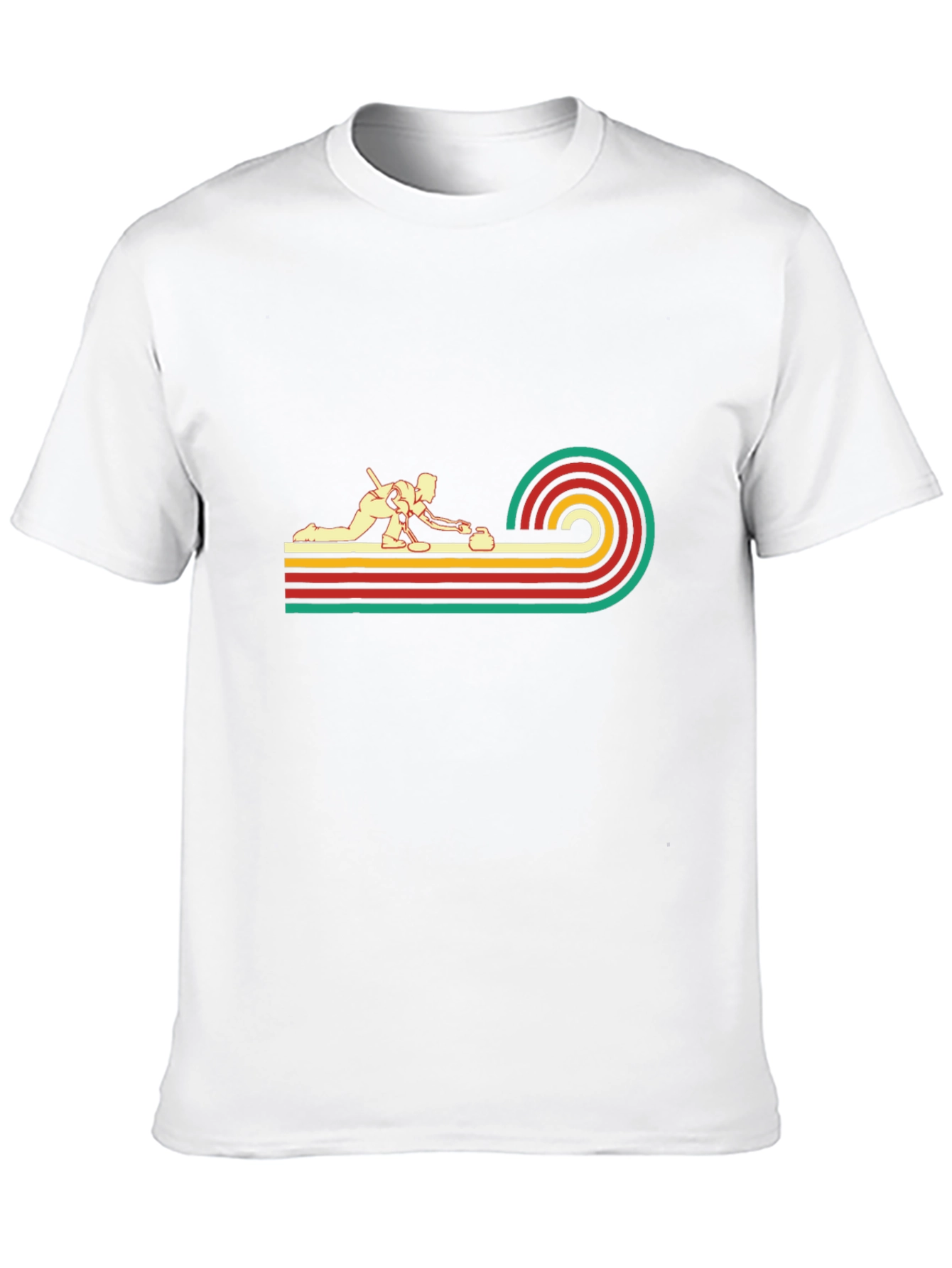 Retro Curling Graphic Tee - Black