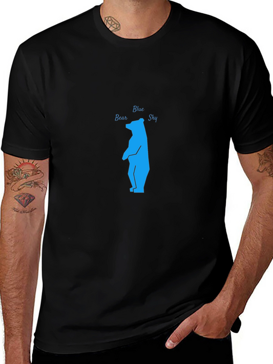 Bear Sky T-Shirt - Black Short Sleeve Graphic Tee