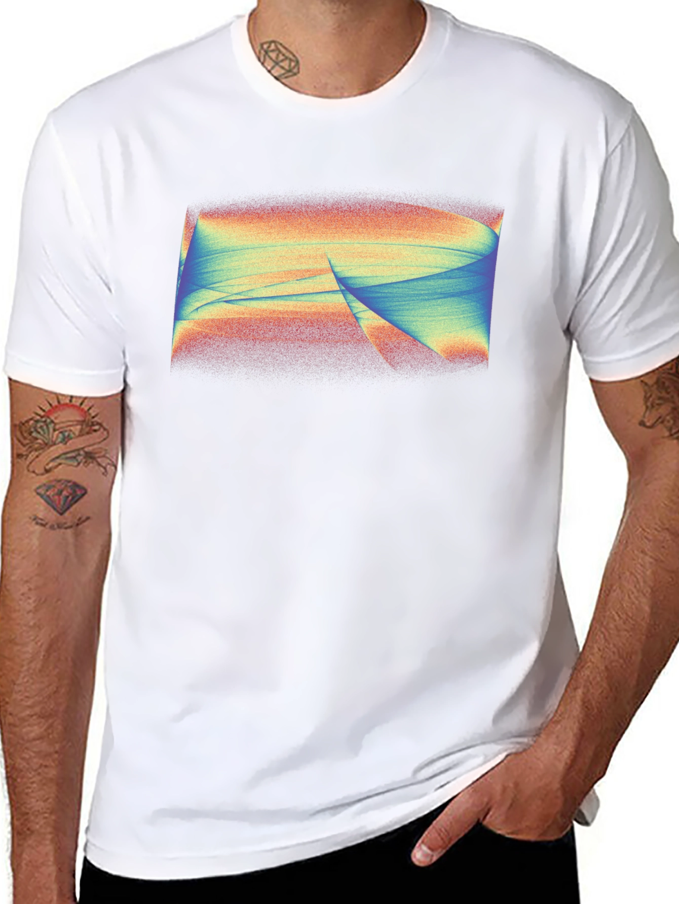 Abstract Swirl Graphic Tee - Mens Black T-Shirt