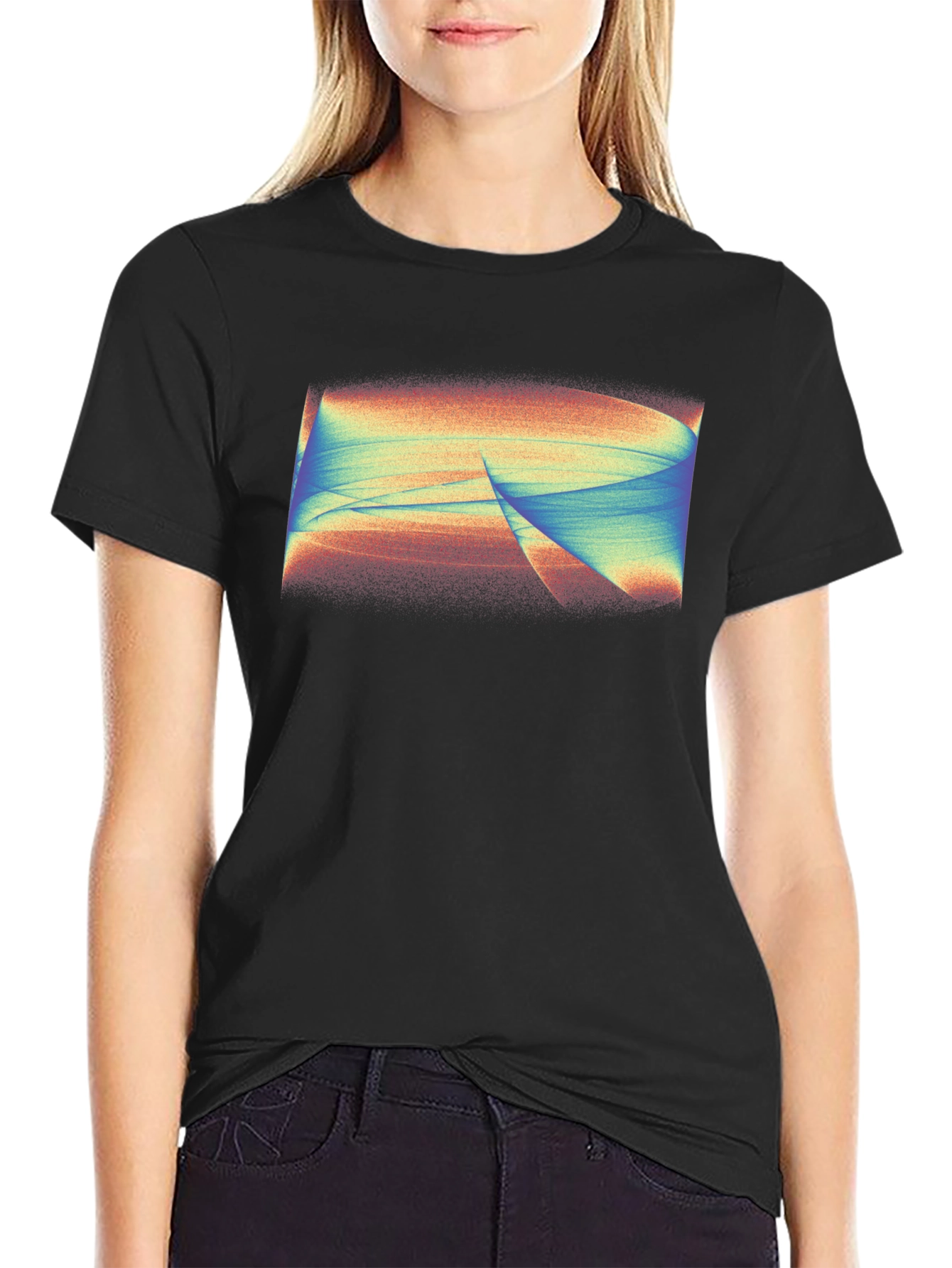 Abstract Swirl Graphic Tee - Mens Black T-Shirt