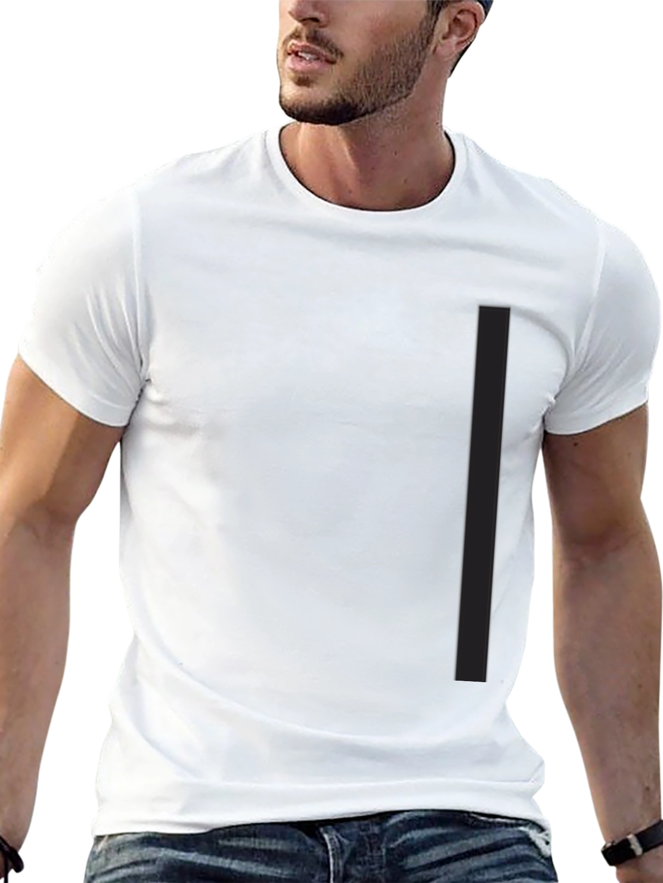 Mens Black Casual Crew Neck T-Shirt