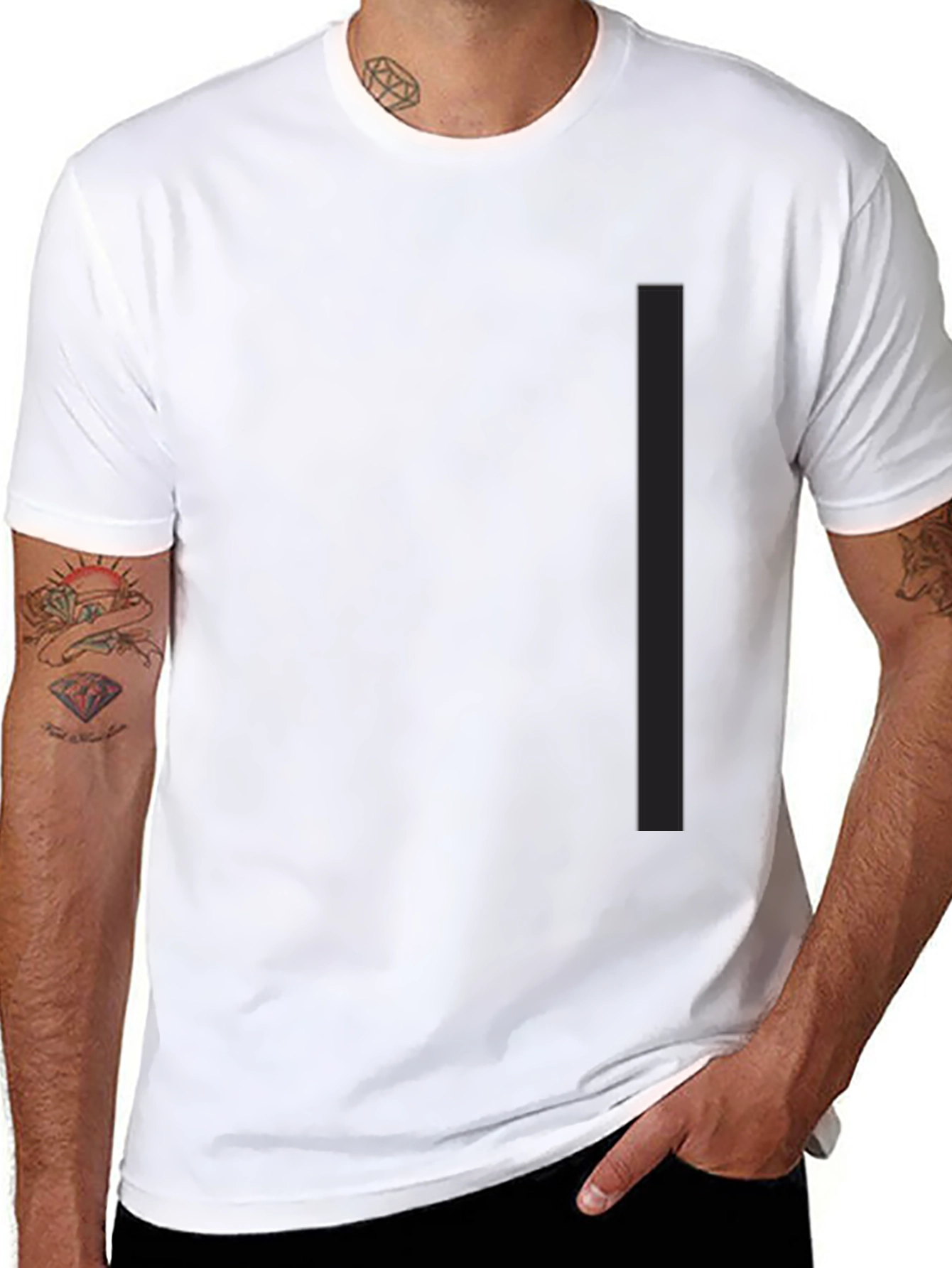 Mens Black Casual Crew Neck T-Shirt