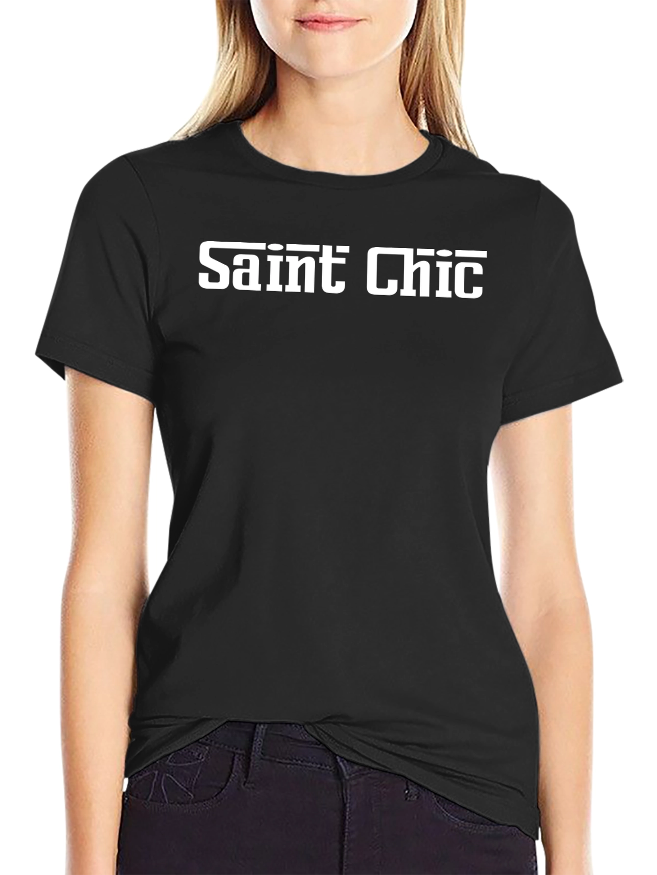 Saint Chic Black Graphic T-Shirt