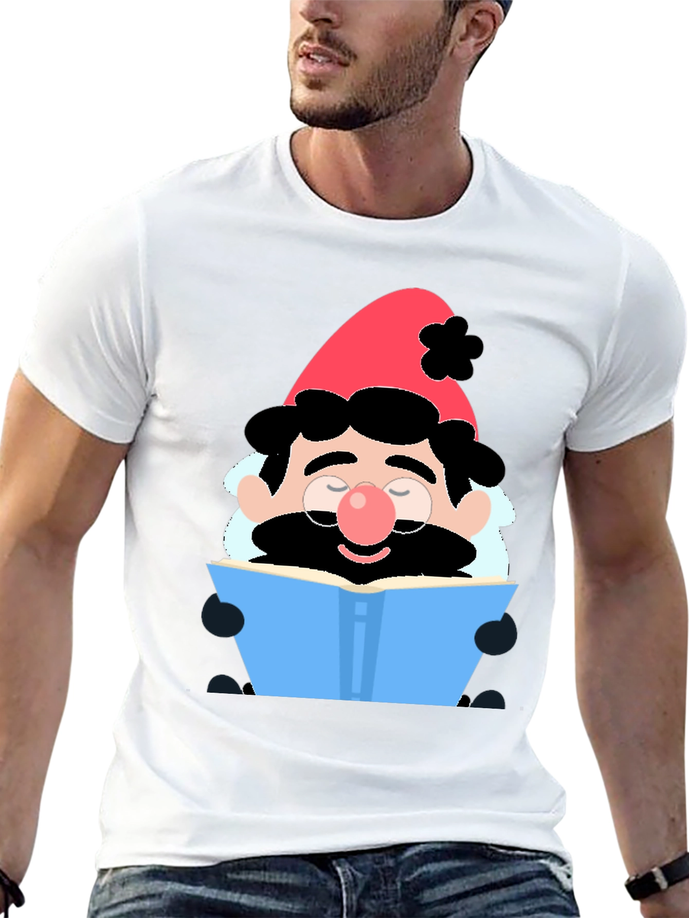 Bookish Gnome T-Shirt - Whimsical Graphic Tee