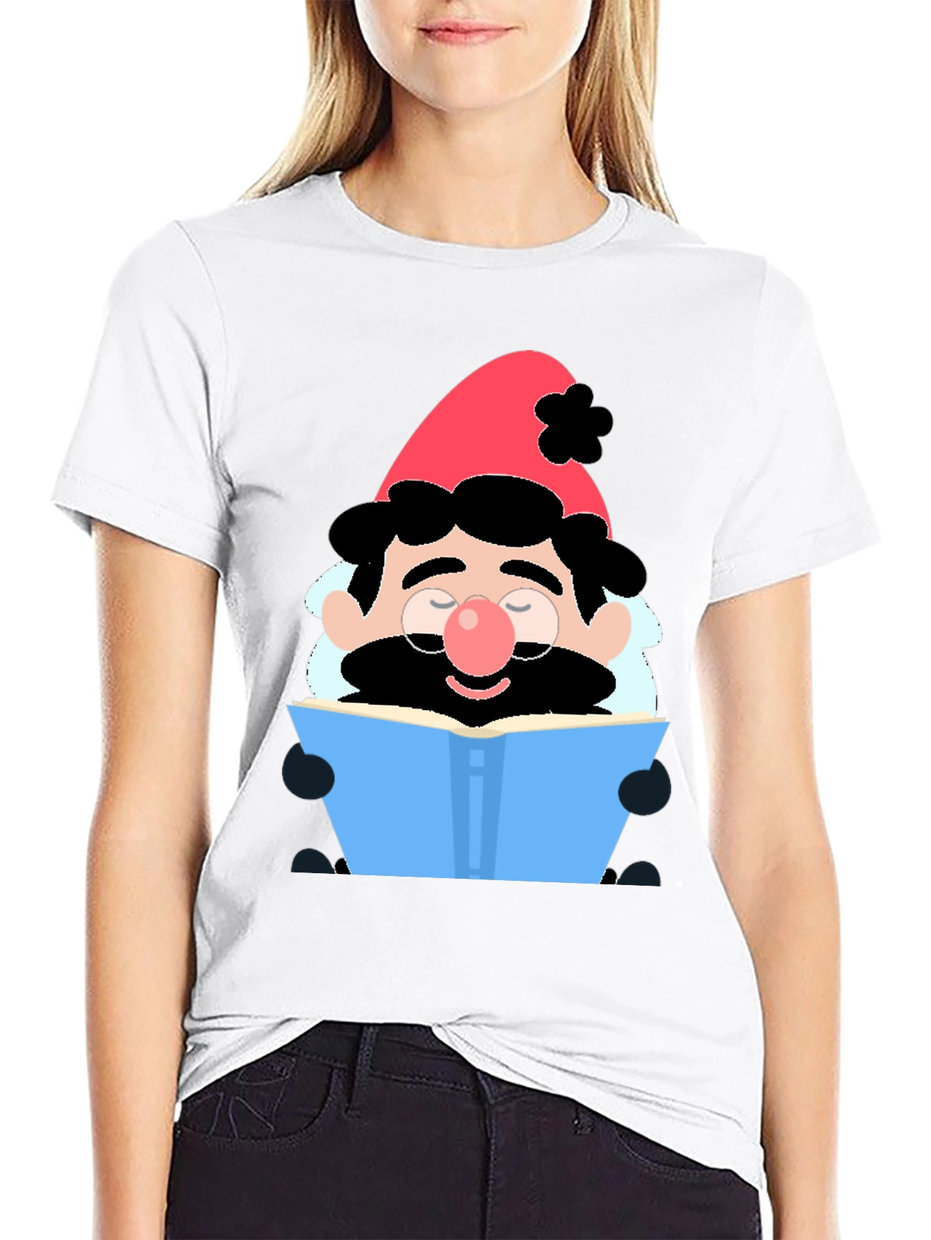 Bookish Gnome T-Shirt - Whimsical Graphic Tee