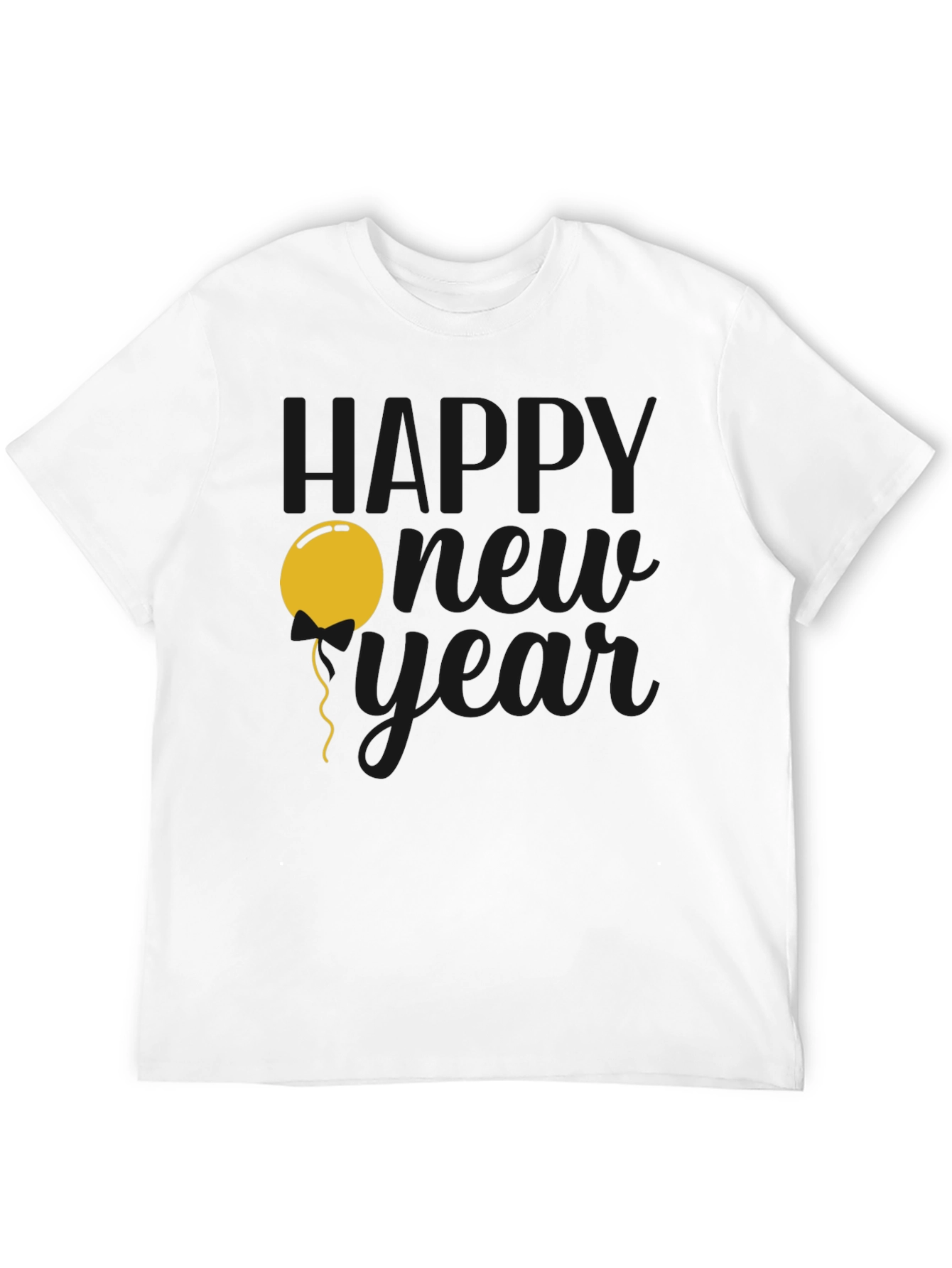 Happy New Year Graphic T-Shirt - Black