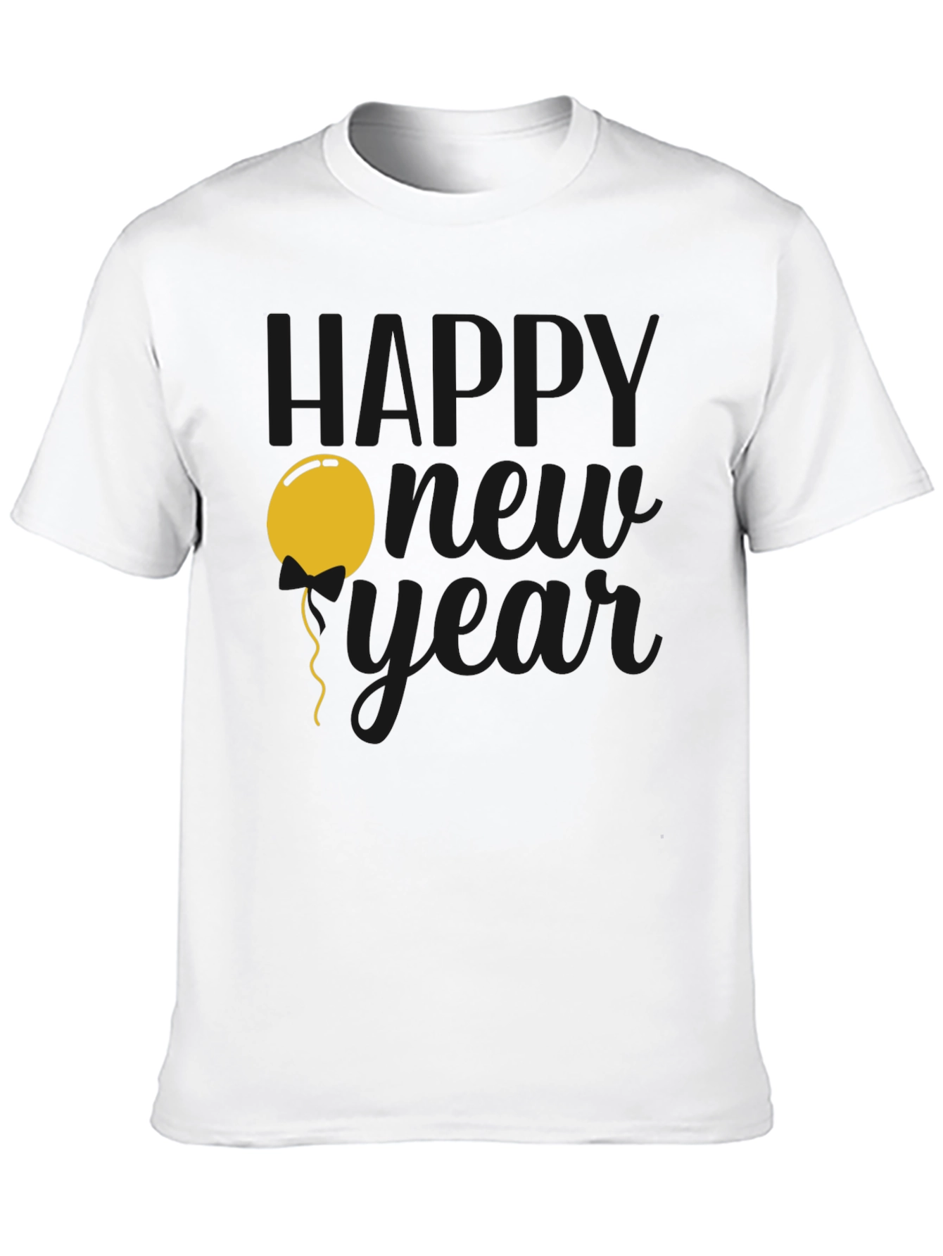 Happy New Year Graphic T-Shirt - Black