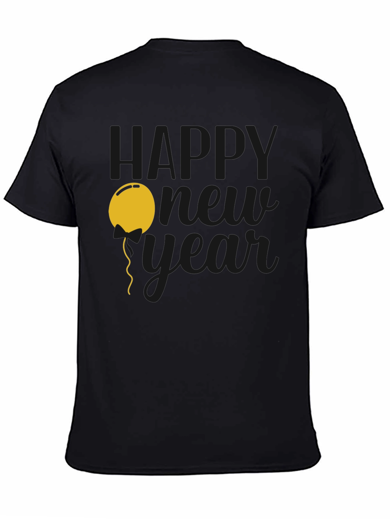 Happy New Year Graphic T-Shirt - Black