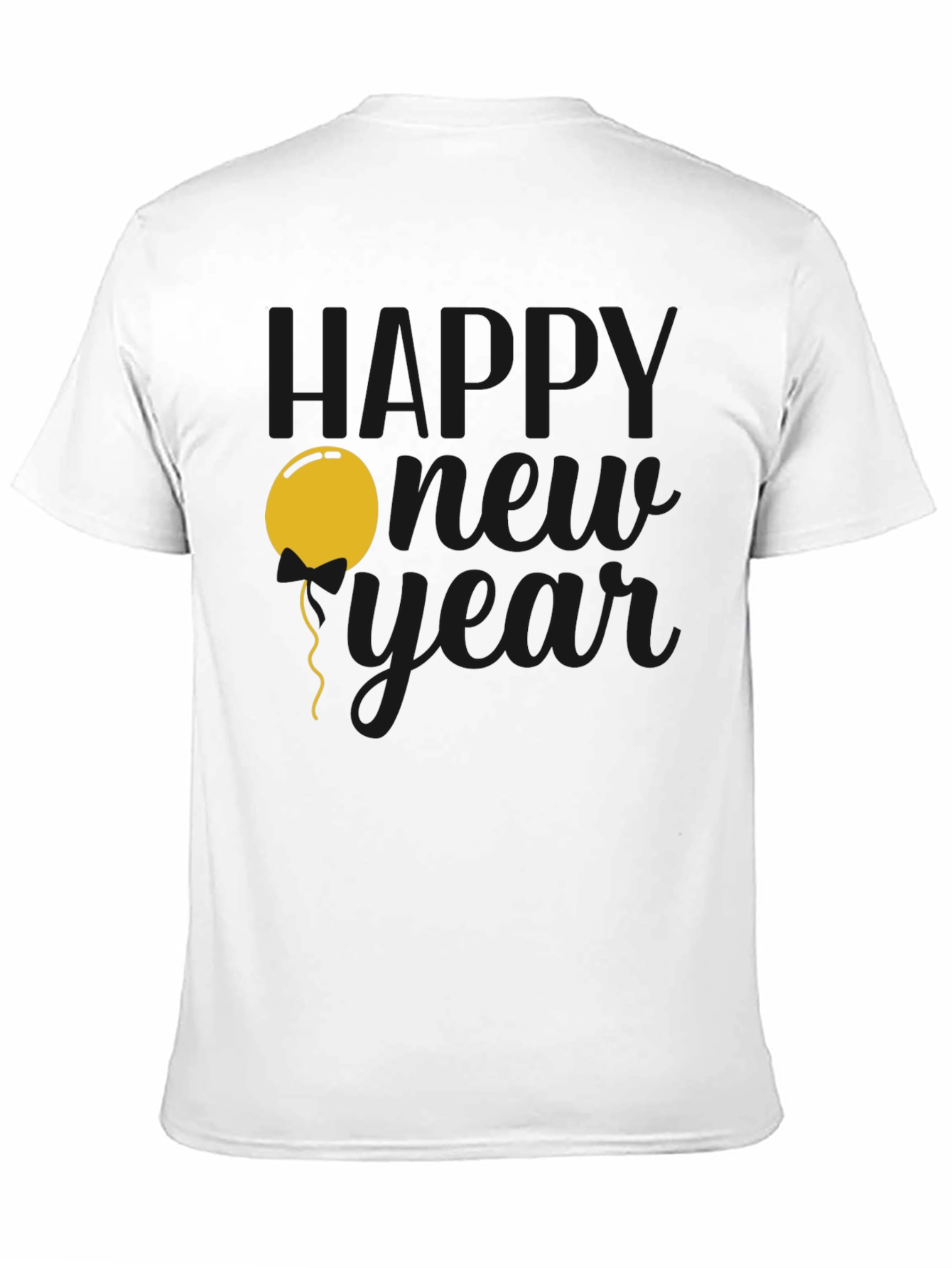 Happy New Year Graphic T-Shirt - Black