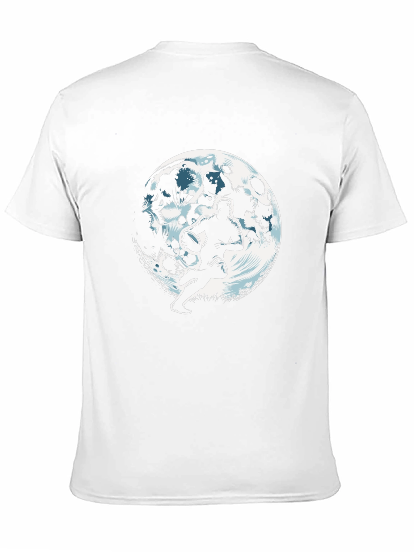 Rugby Player Moon Graphic Black T-Shirt