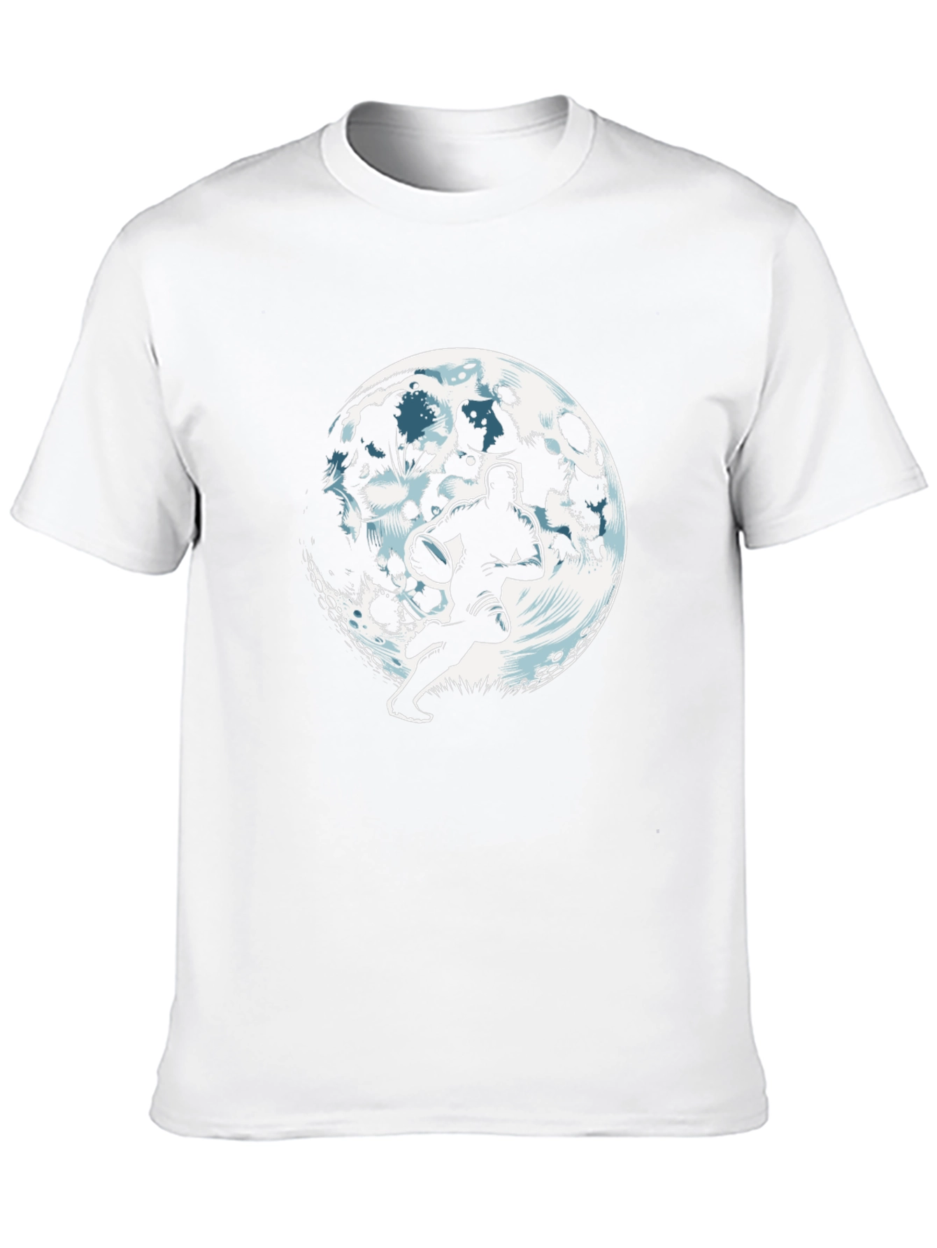Rugby Player Moon Graphic Black T-Shirt