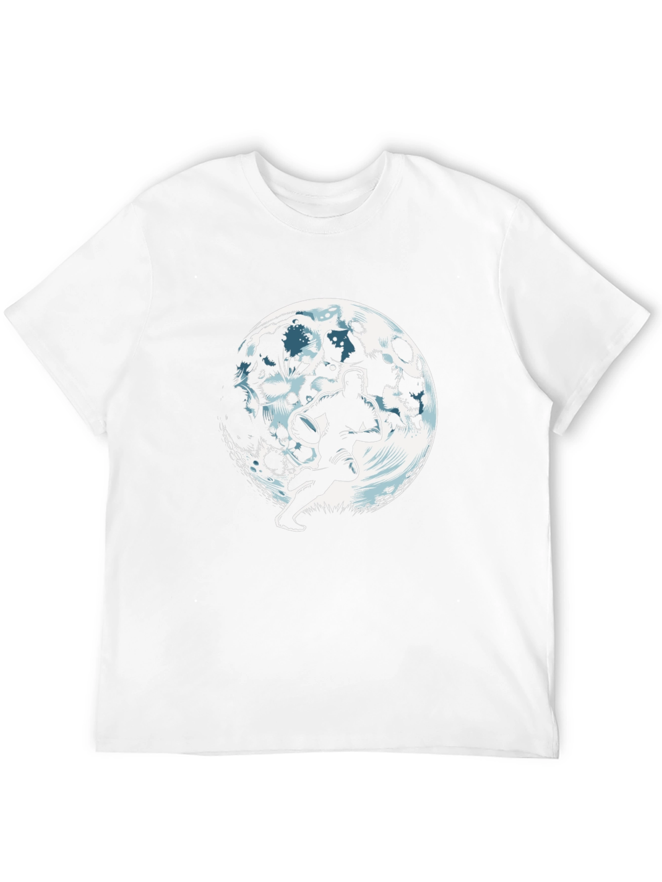 Rugby Player Moon Graphic Black T-Shirt