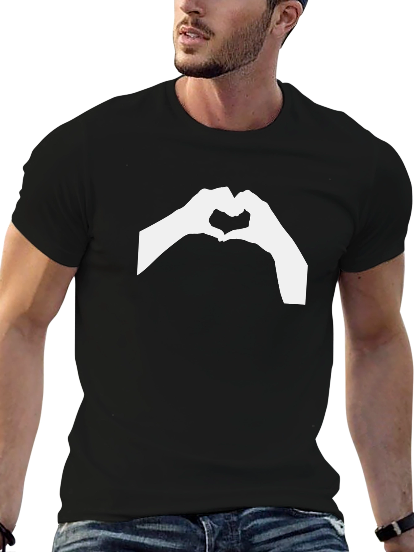 Heart Hands Black T-Shirt - Express Love