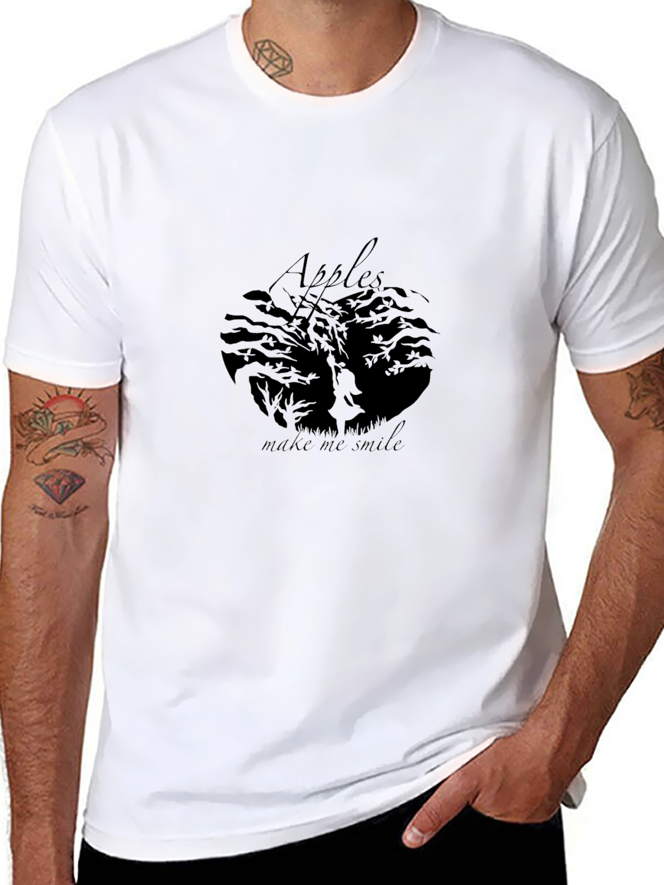Apples Make Me Smile Black T-Shirt