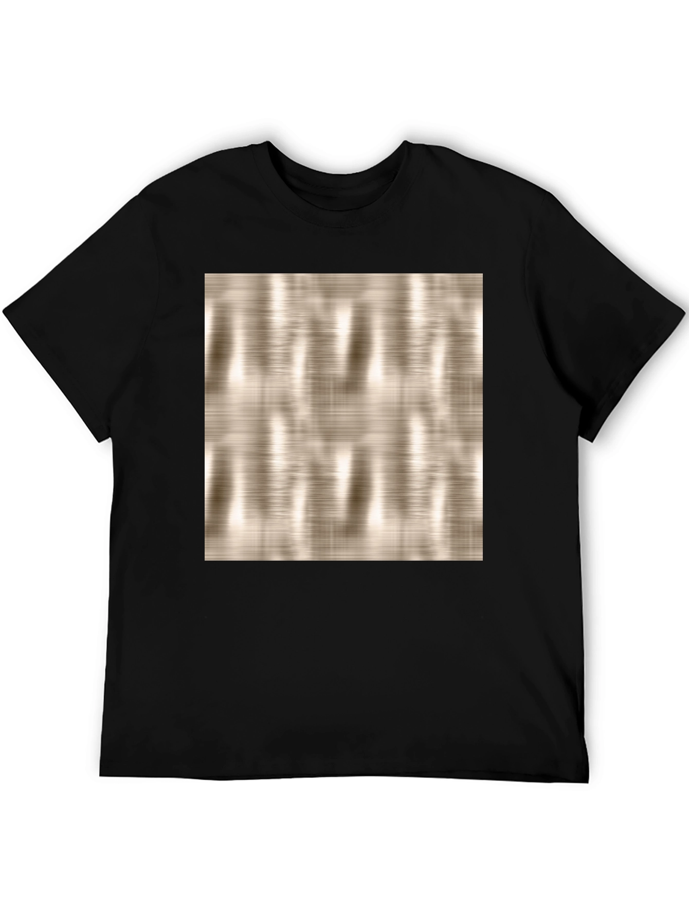 Modern Texture Graphic Print Black T-Shirt