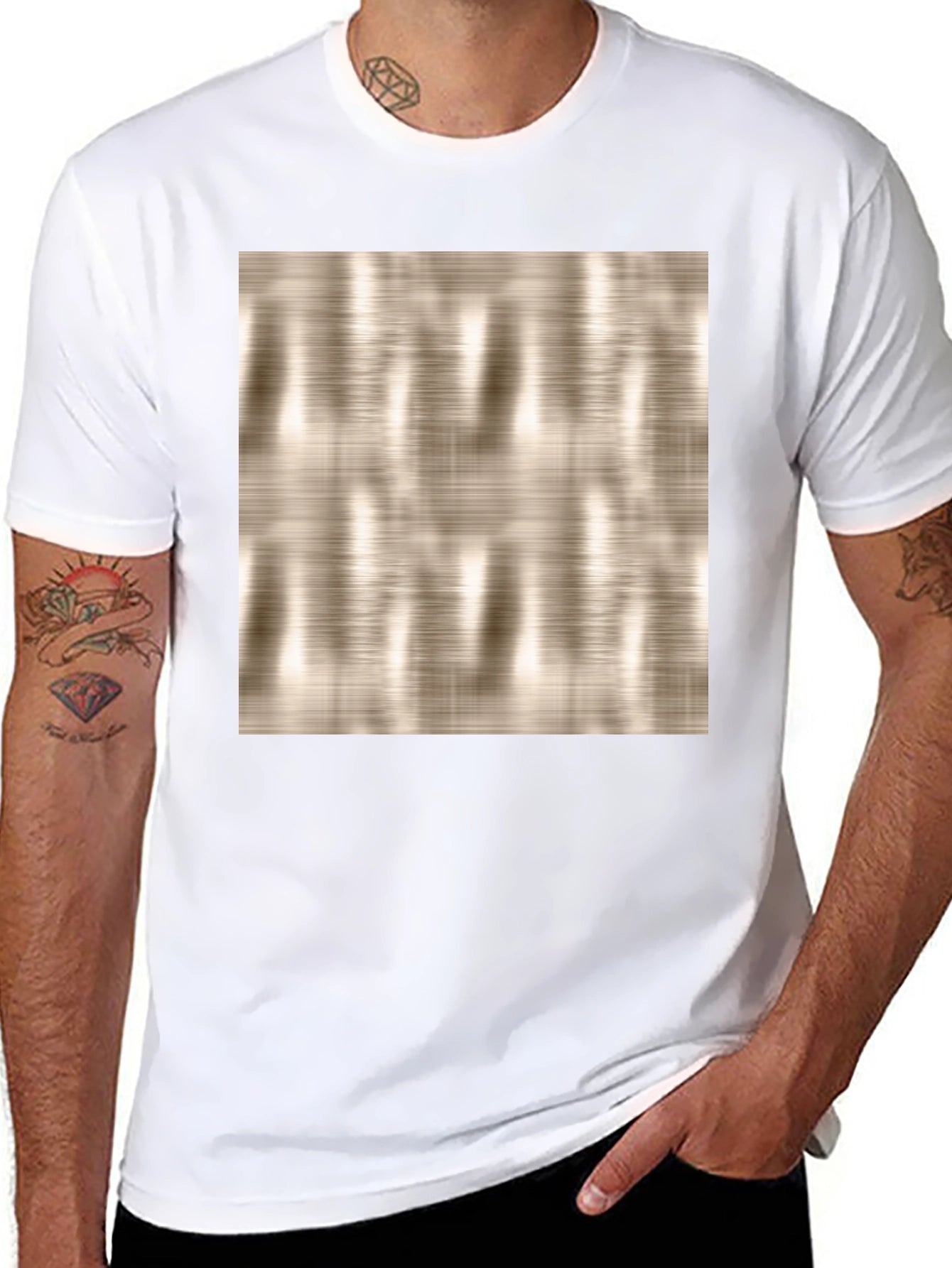 Modern Texture Graphic Print Black T-Shirt