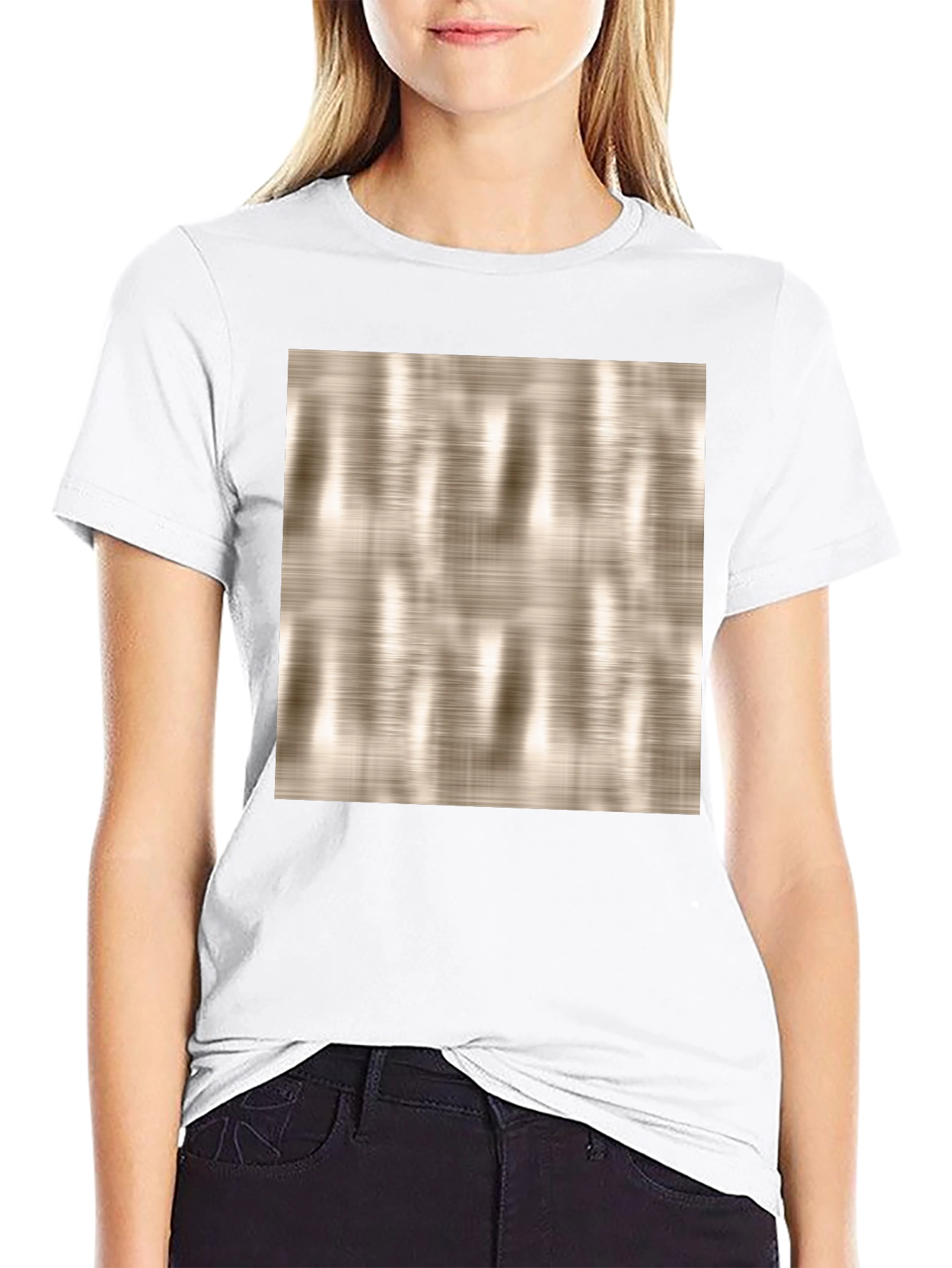 Modern Texture Graphic Print Black T-Shirt
