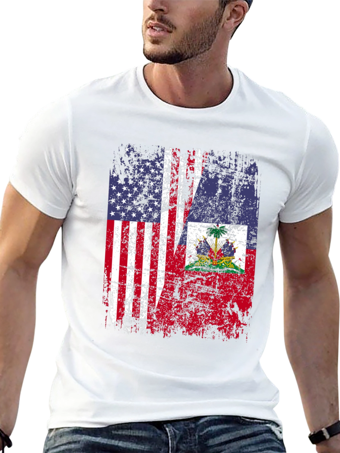 USA Haiti Flag T-Shirt